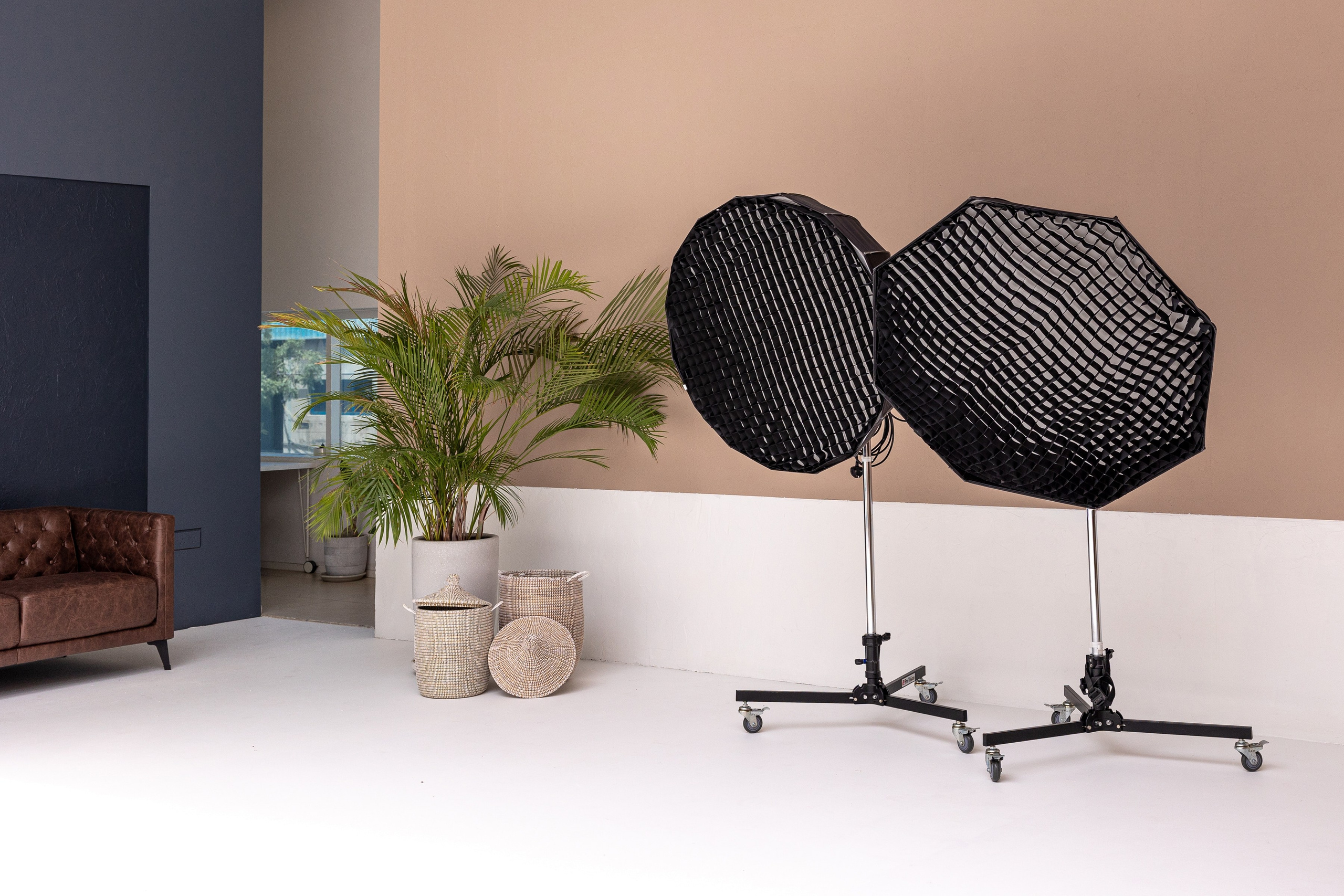 Rental. Sky Zone. Textured walls and Natural light on cyclorama. Photo and video production in Dubai UAE