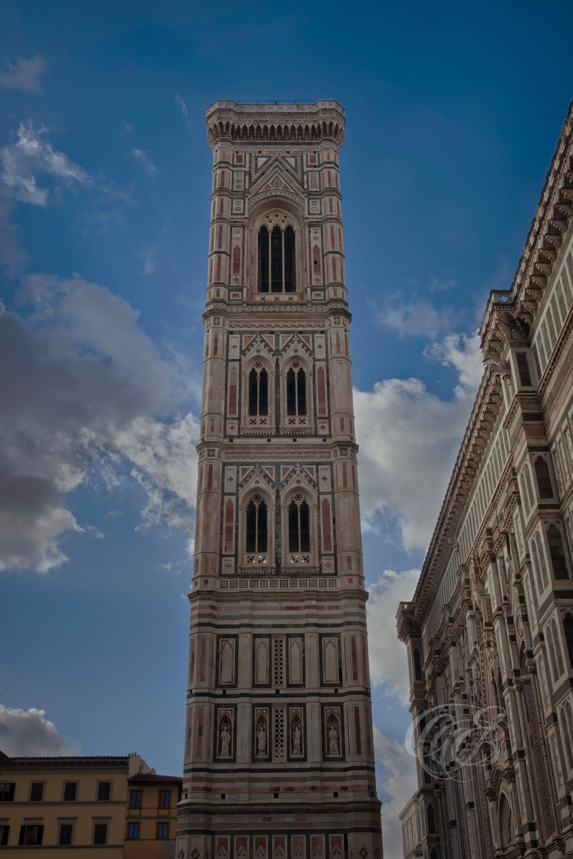 Florence, Italy—Giotto’s Bell Tower is one of the most celebrated examples of Florentine Gothic architecture. Begun in 1334 under the direction of Giotto di Bondone, the campanile forms part of the cathedral complex of Santa Maria del Fiore and remains a defining feature of Florence’s historic skyline. Eduardo Bartoli Photography.
