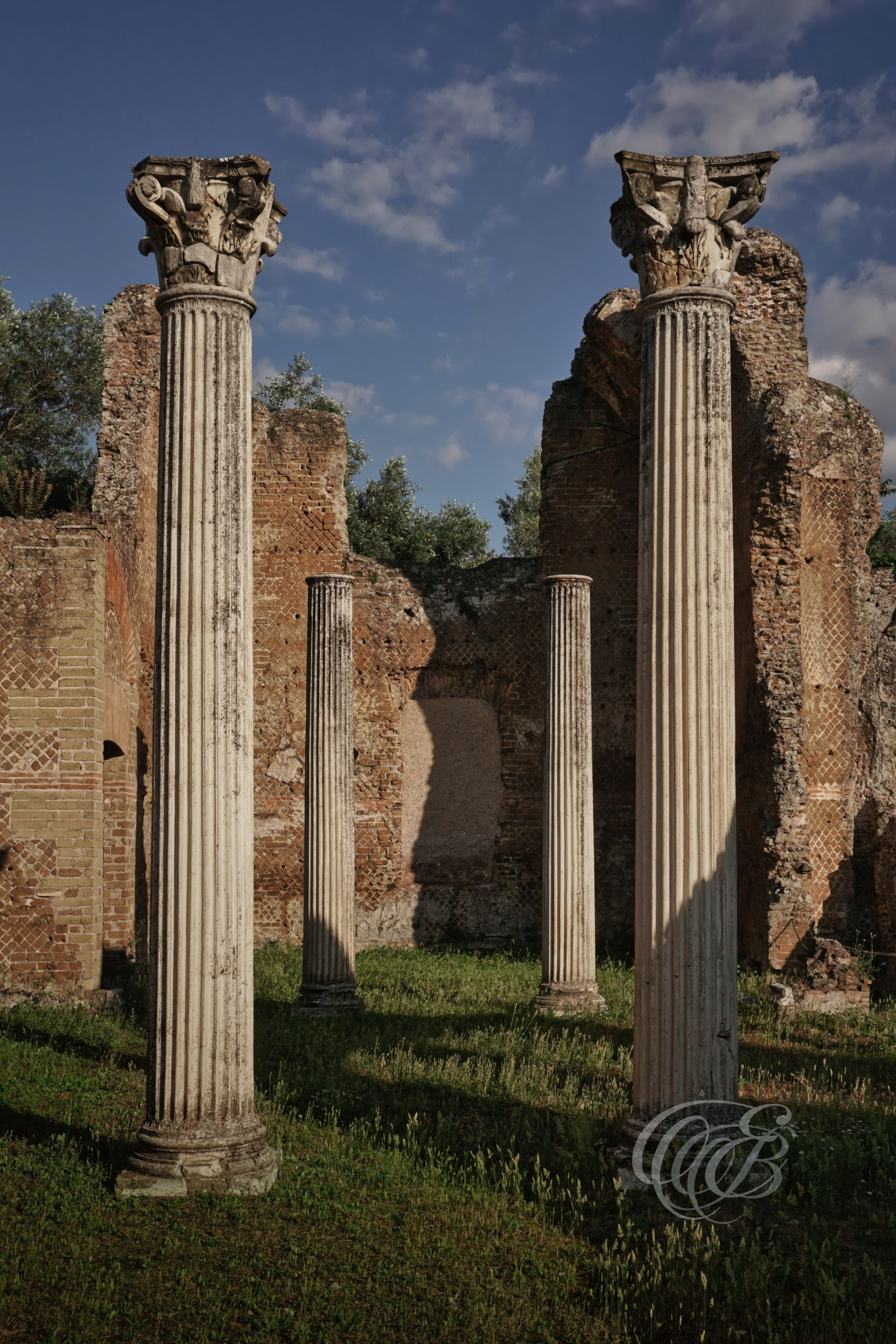 Rome Italy - Columns of the Golden Square of Hadrian's Villa - Eduardo Bartoli Fine Art Photography - Remains of the Columns and ancient walls of the Golden Square of Hadrian's Villa near Rome, Italy – fine art photography by Eduardo Bartoli.