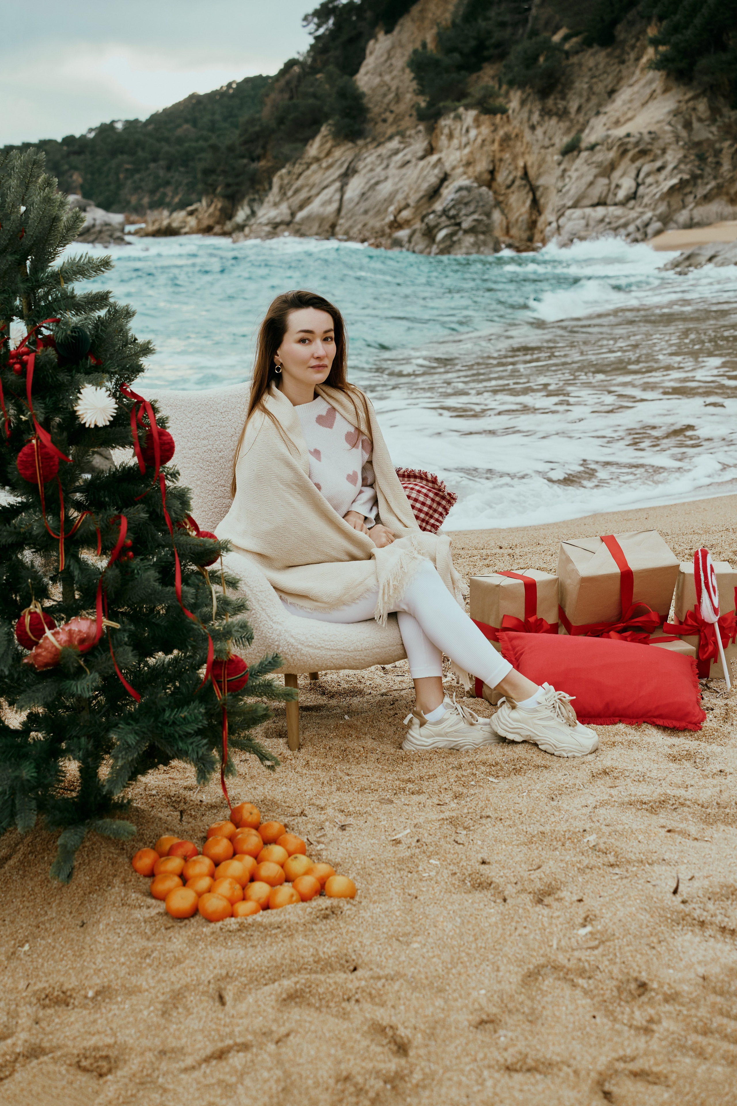 Рождество на пляже. Большая семья. Фотограф в Барселоне Жанна Захарченко