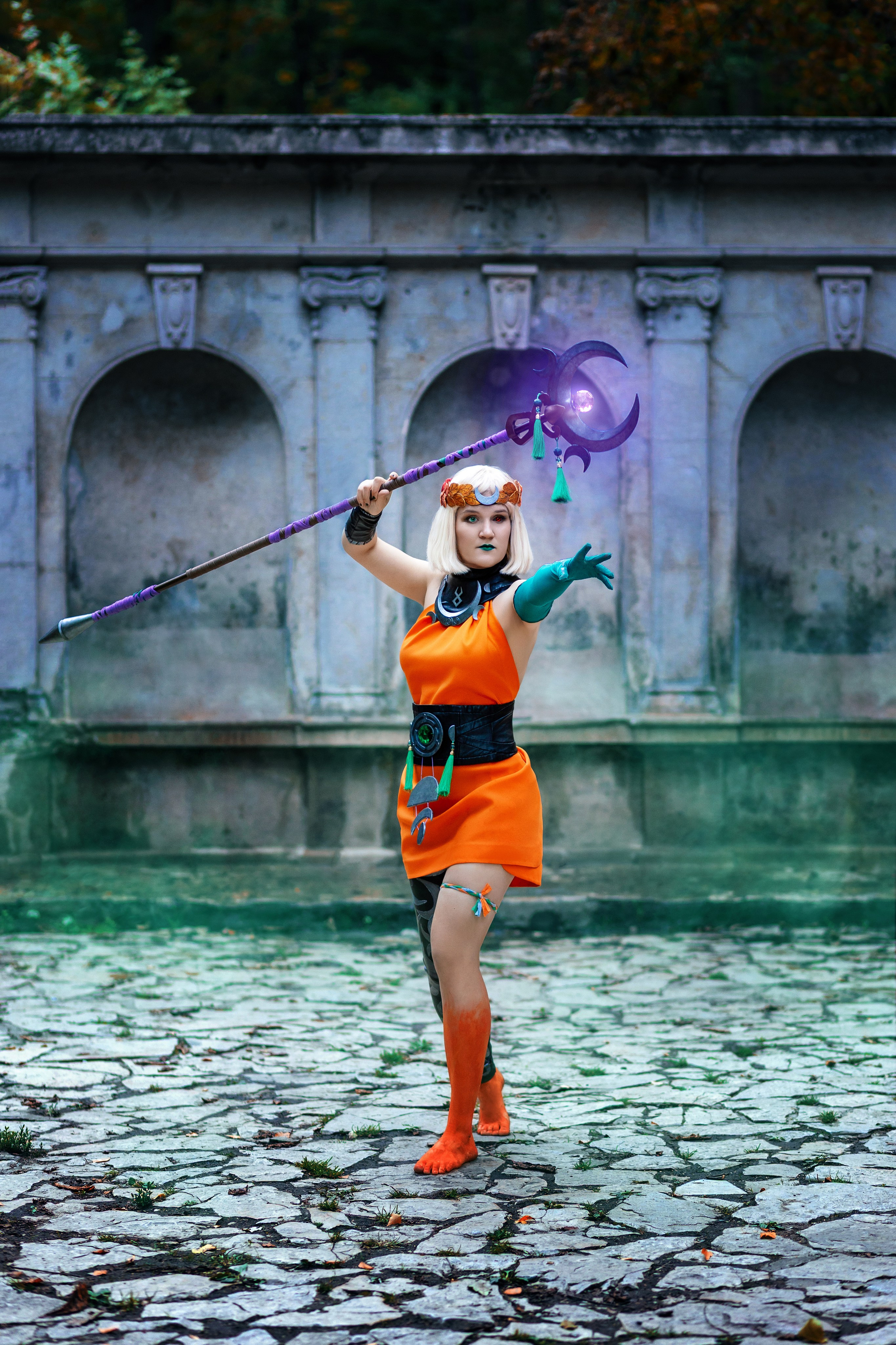 Fantasy cosplay portrait with dramatic studio lighting. Dark aesthetic cosplay photoshoot in Belgrade. Creative fantasy character photography in Serbia