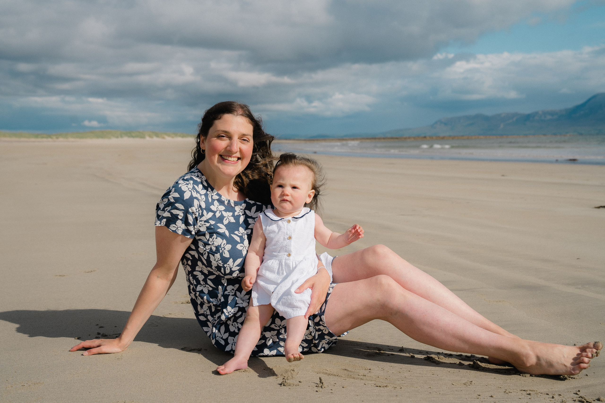 Darya and Mia at the ocean. Wedding and family photographer Ireland