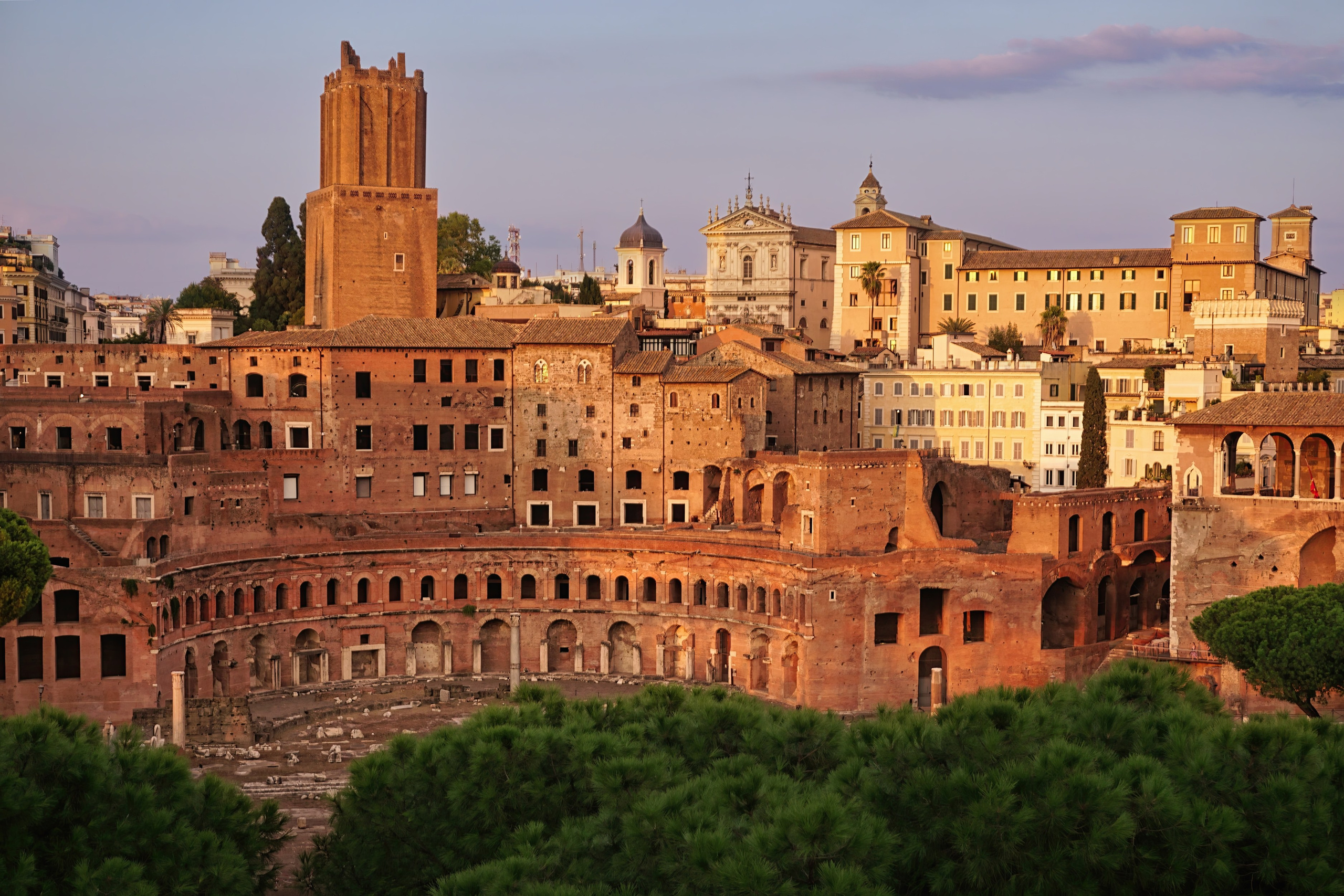 Photography of Italy – Trajan’s Market and the Tower of the Milizie in Rome, photographed as part of a photography book about Rome.