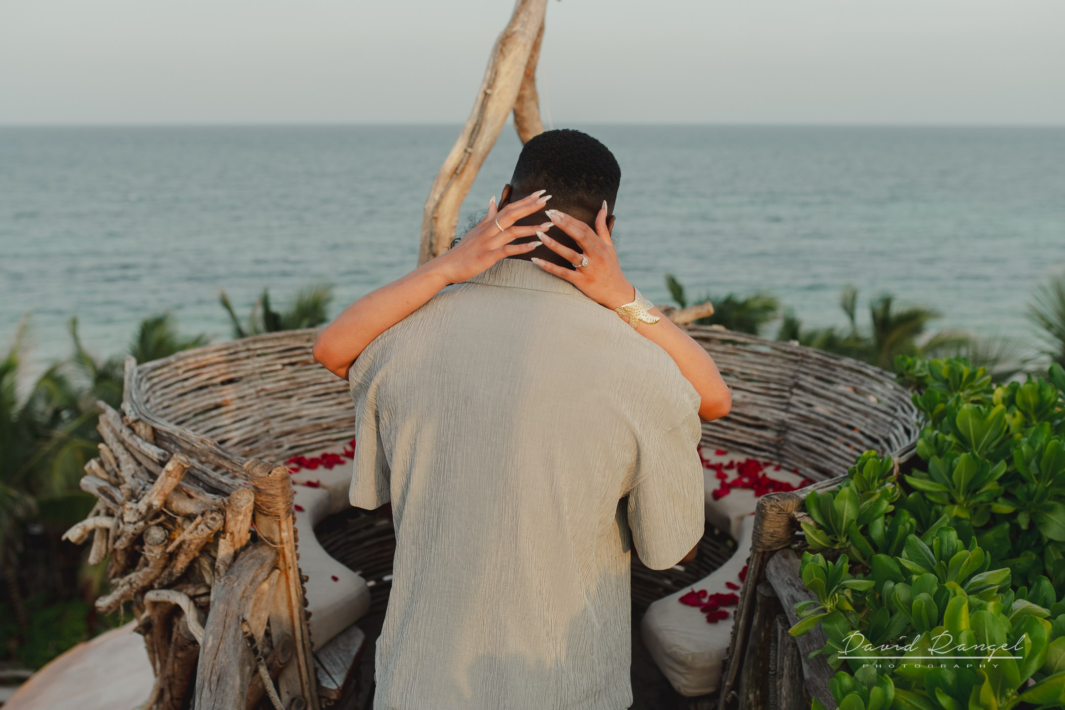 Akon and Tylor engagement session at the Hotel Karan Tulum. Destination wedding photographer based in Cancun and Riviera Maya with service worldwide