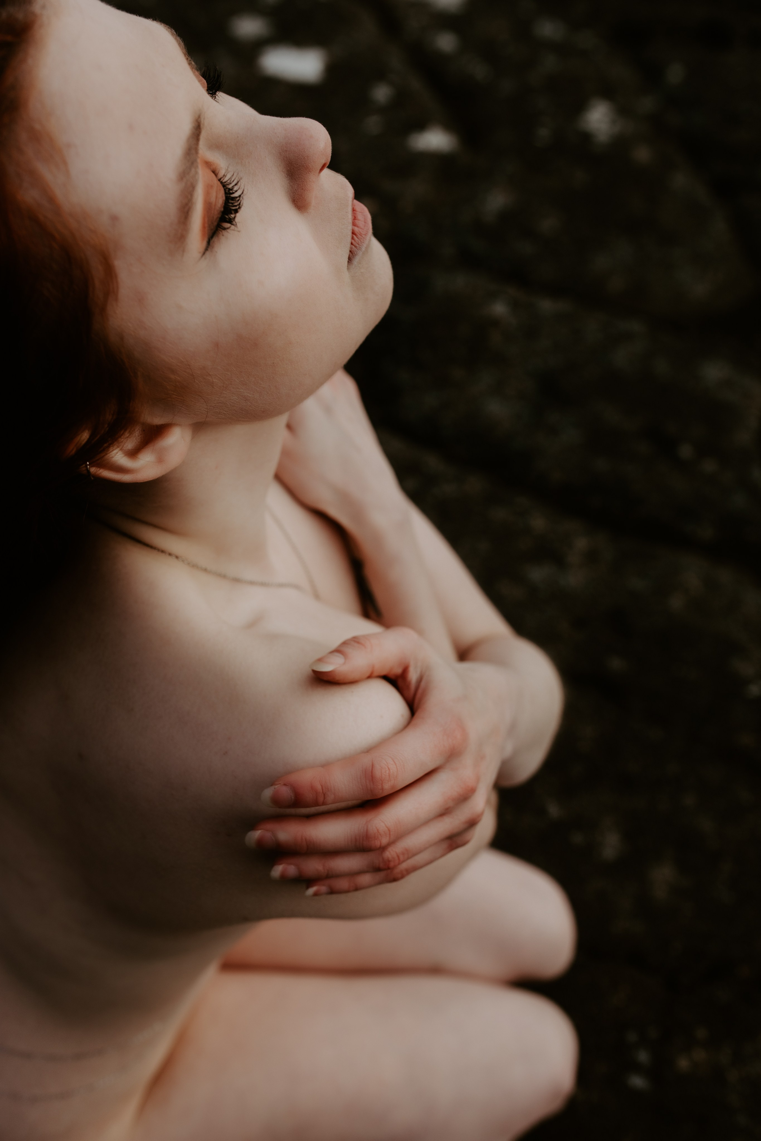 Bold and beautiful—woman embracing self-love in a breathtaking Icelandic nature boudoir shoot