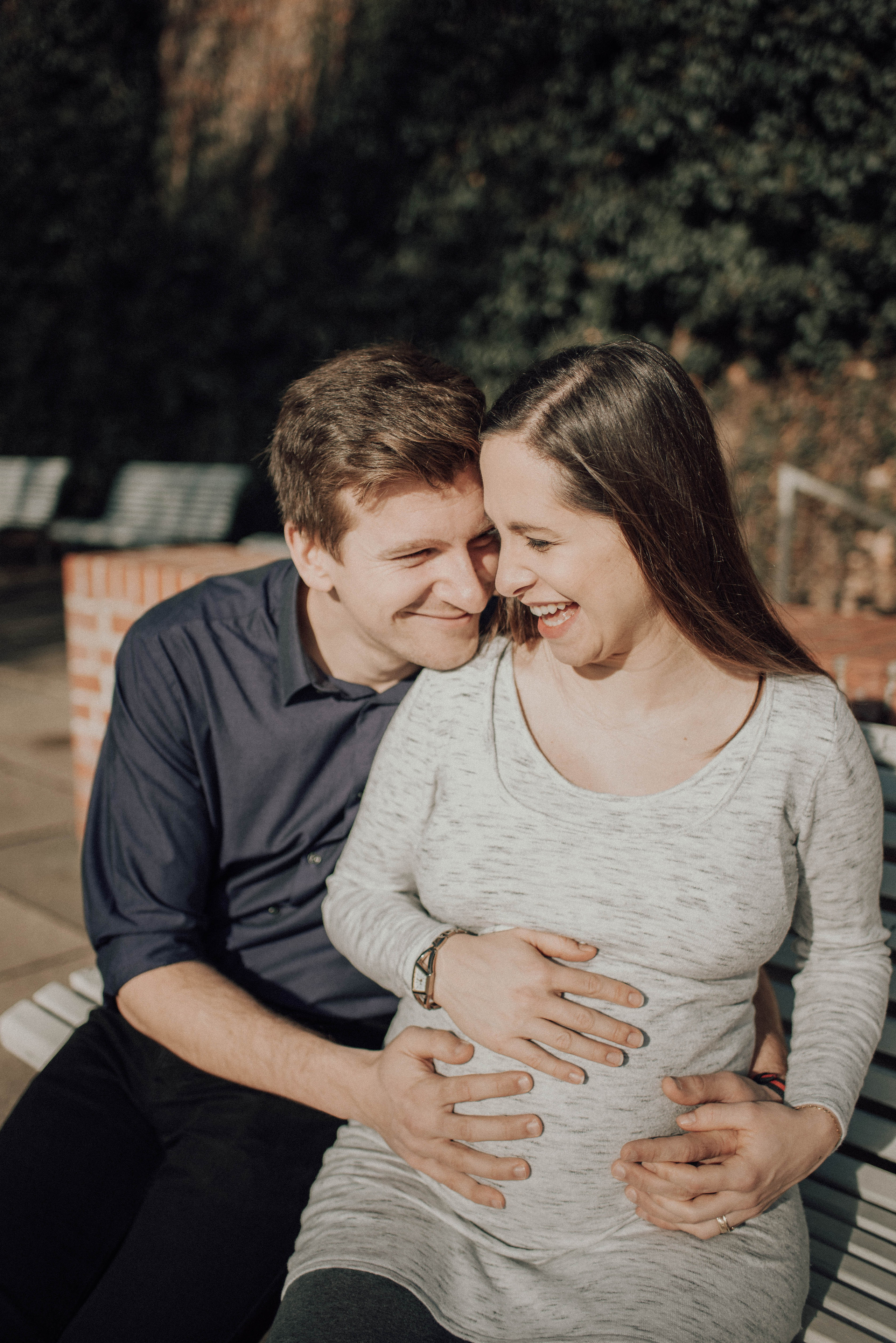 Veronika Jirková Couple in love during spring pregnancy photoshoot. Lifestyle, wedding and family photographer
