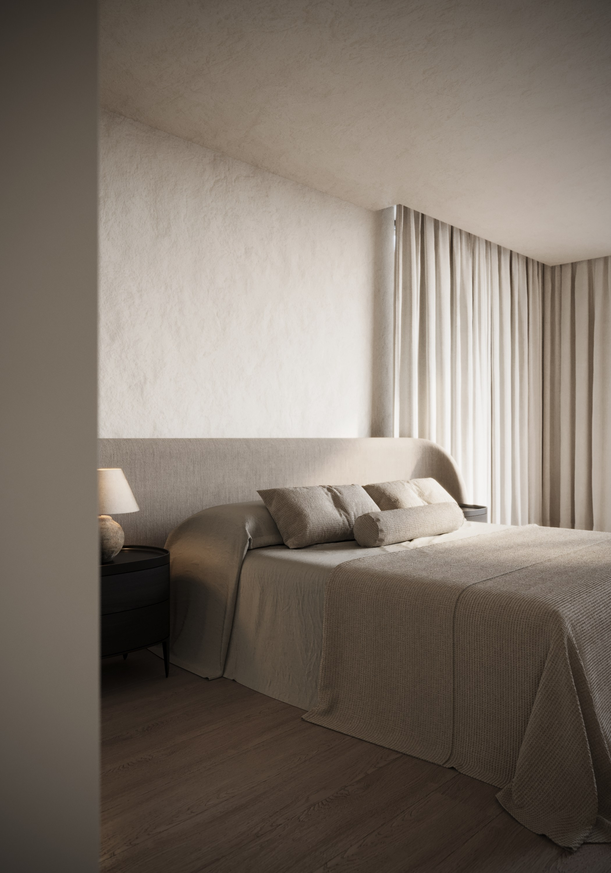 Bedroom in London / Personal project. Interior designer / visualizer Lisa Oputina