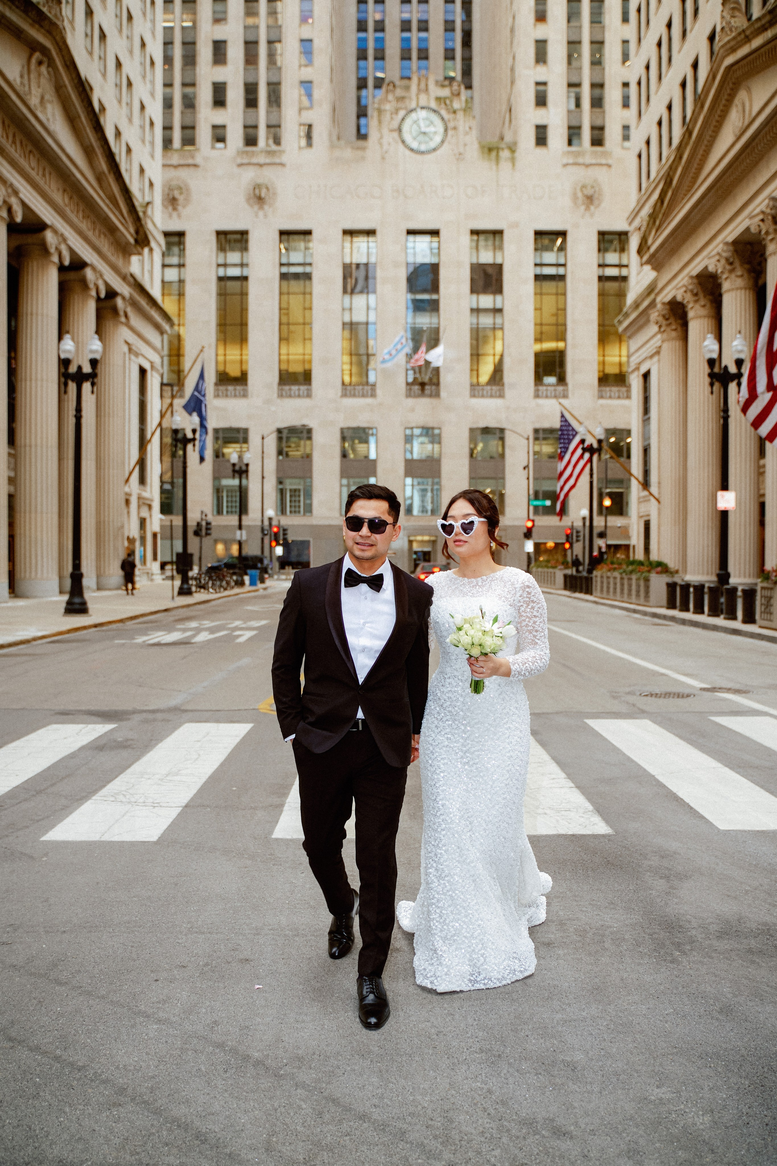 Chicago Board of Trade Wedding Portrait