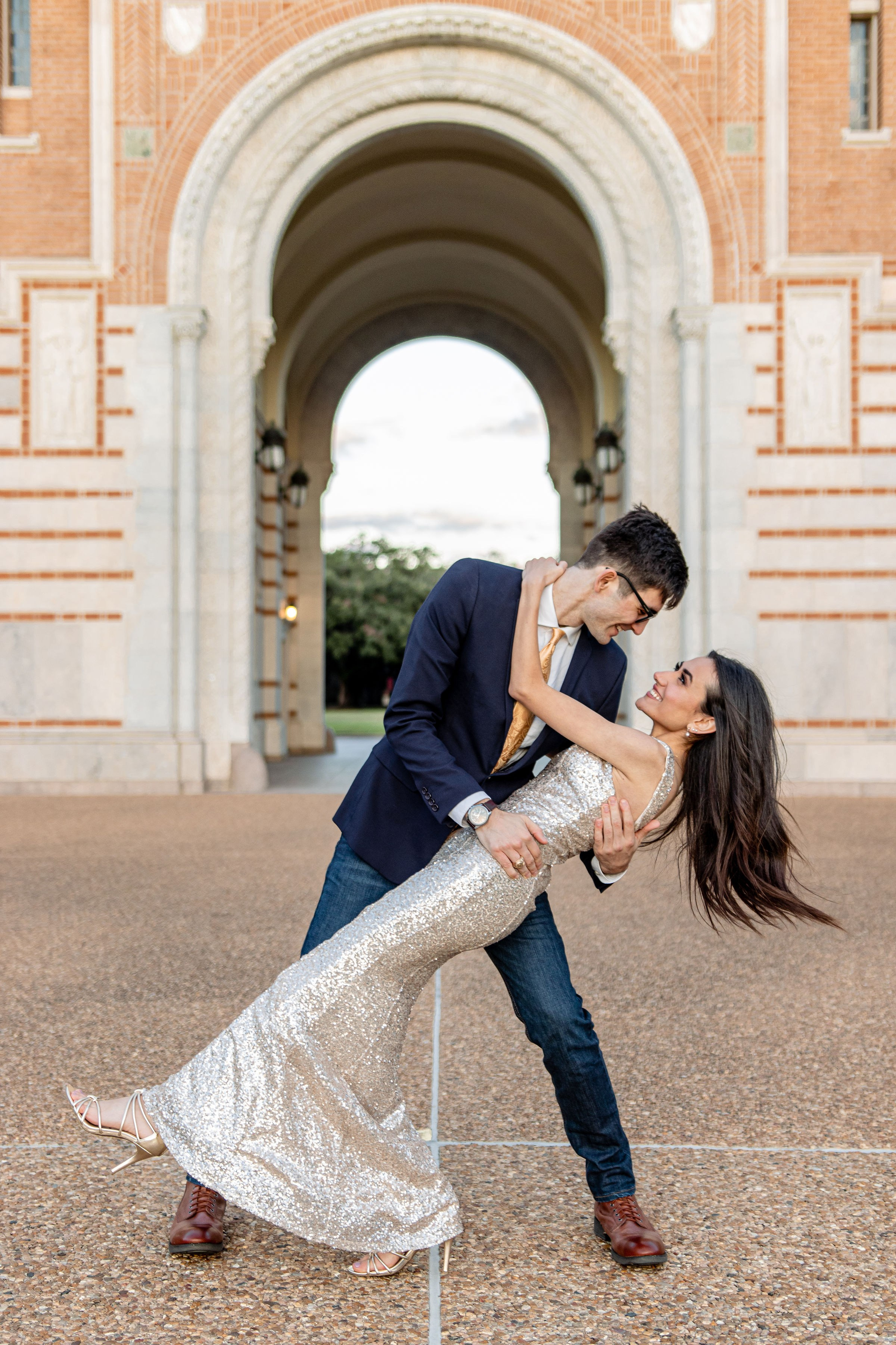 Nikkie and Sebastian's engagement photoshoot at Rice University