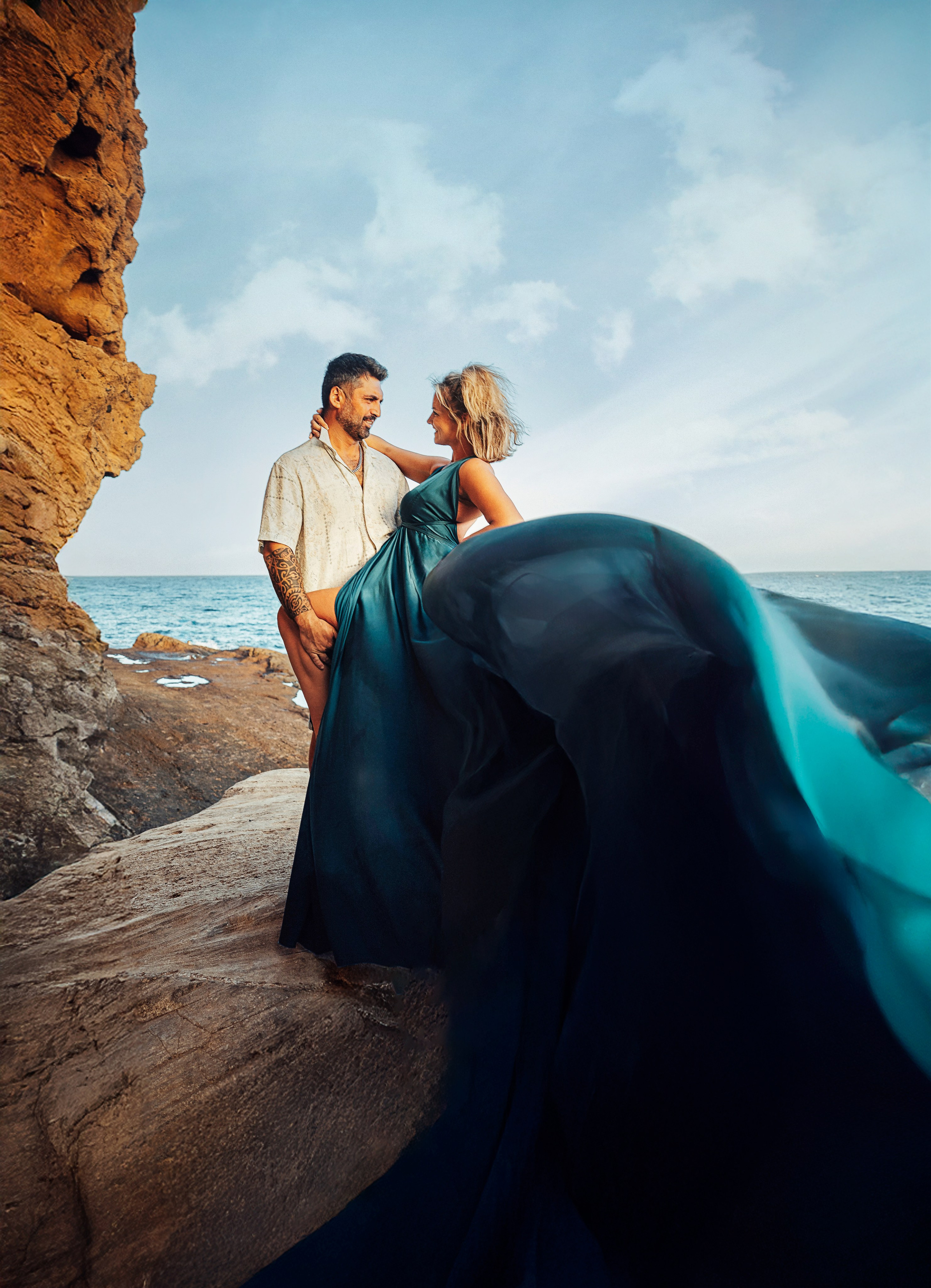 Фотосессия беременности на Тенерифе — съёмка для будущих мам. Таня Боннет | Профессиональный фотограф на Тенерифе — Летящие платья