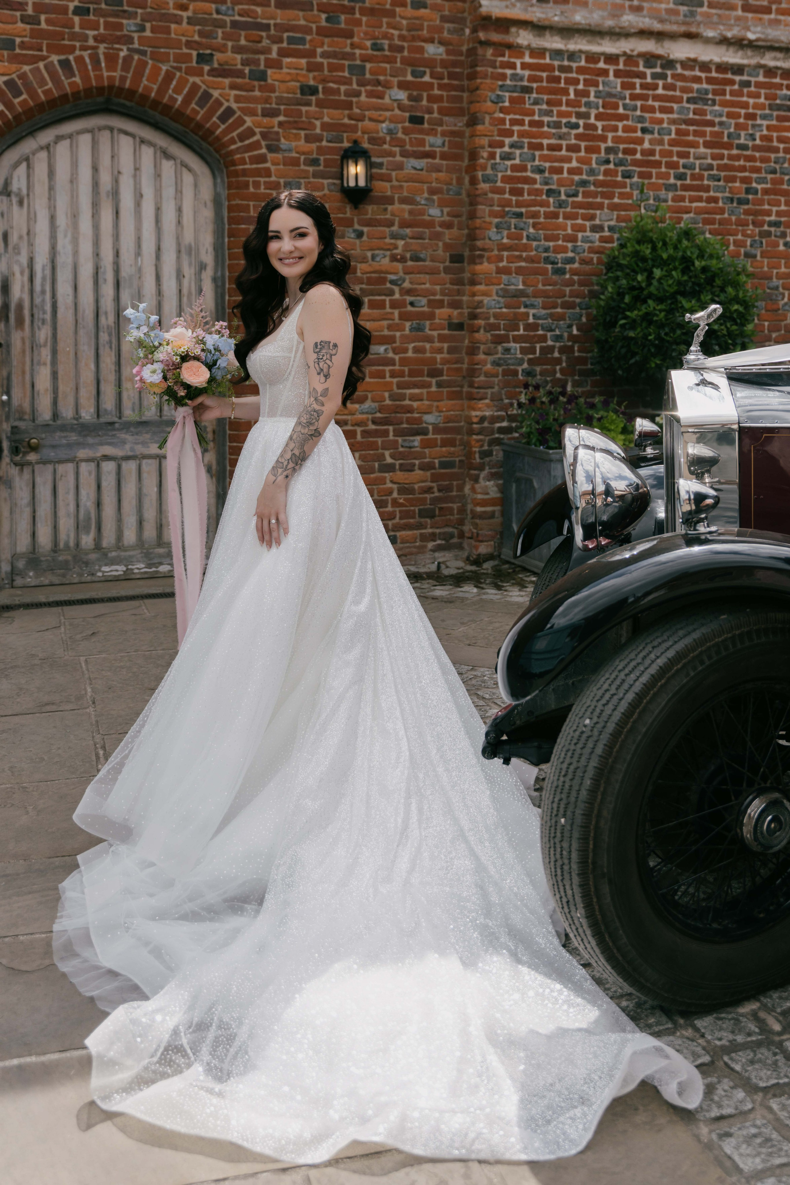     bridal portrait Layer Marney Tower soft natural light elegant wedding
