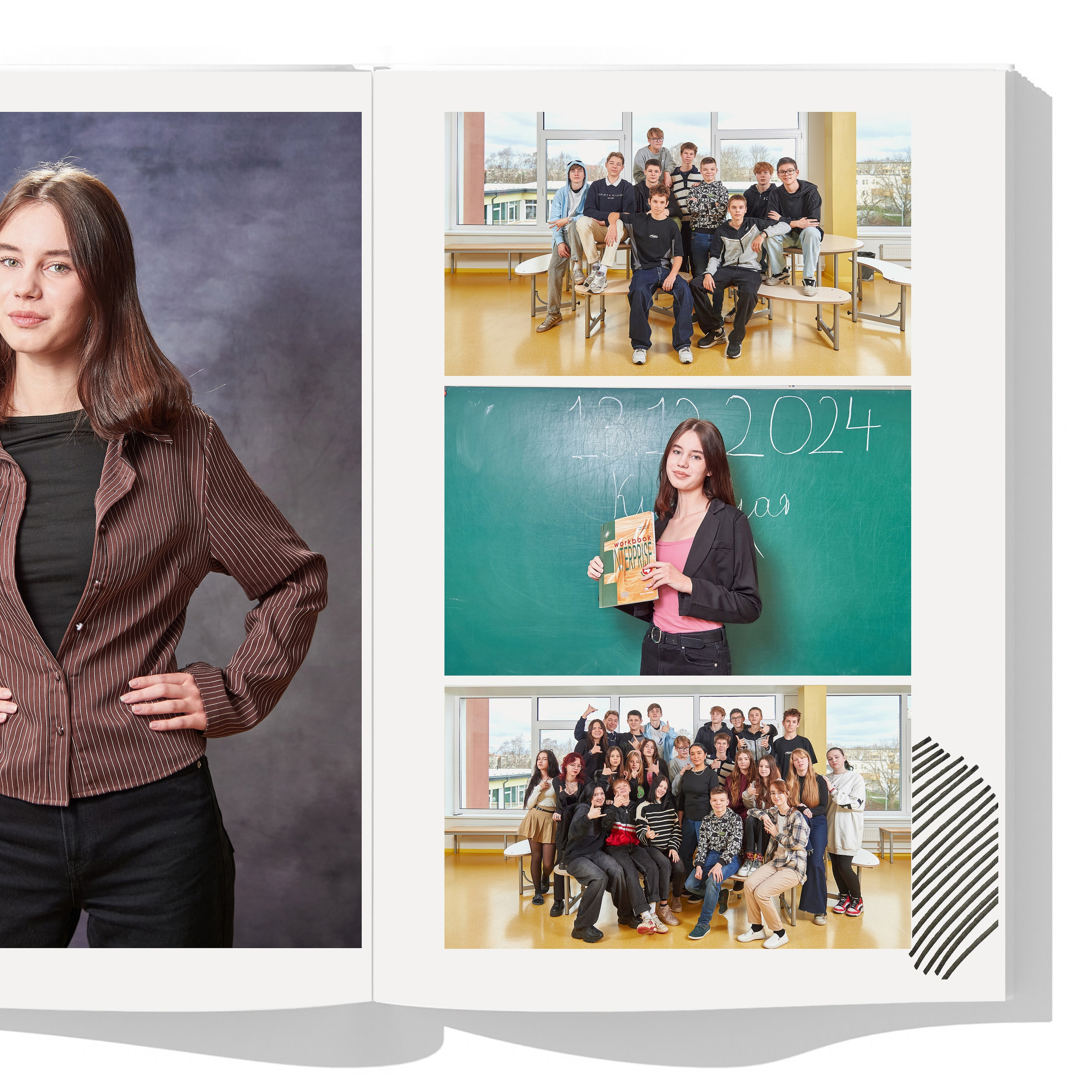 Фото с друзьями в школьном интерьере и во время уроков