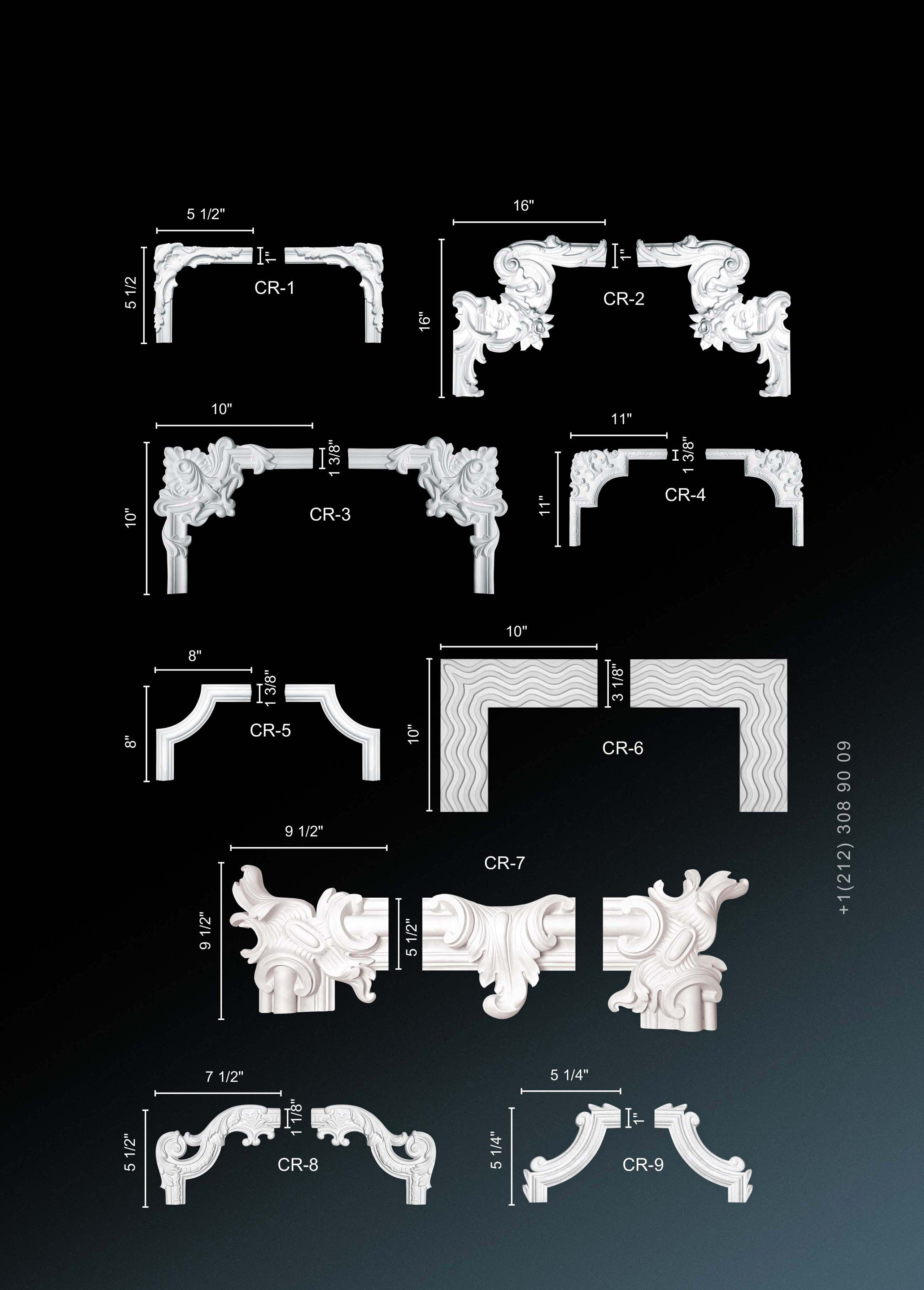 Corners. Plaster molding