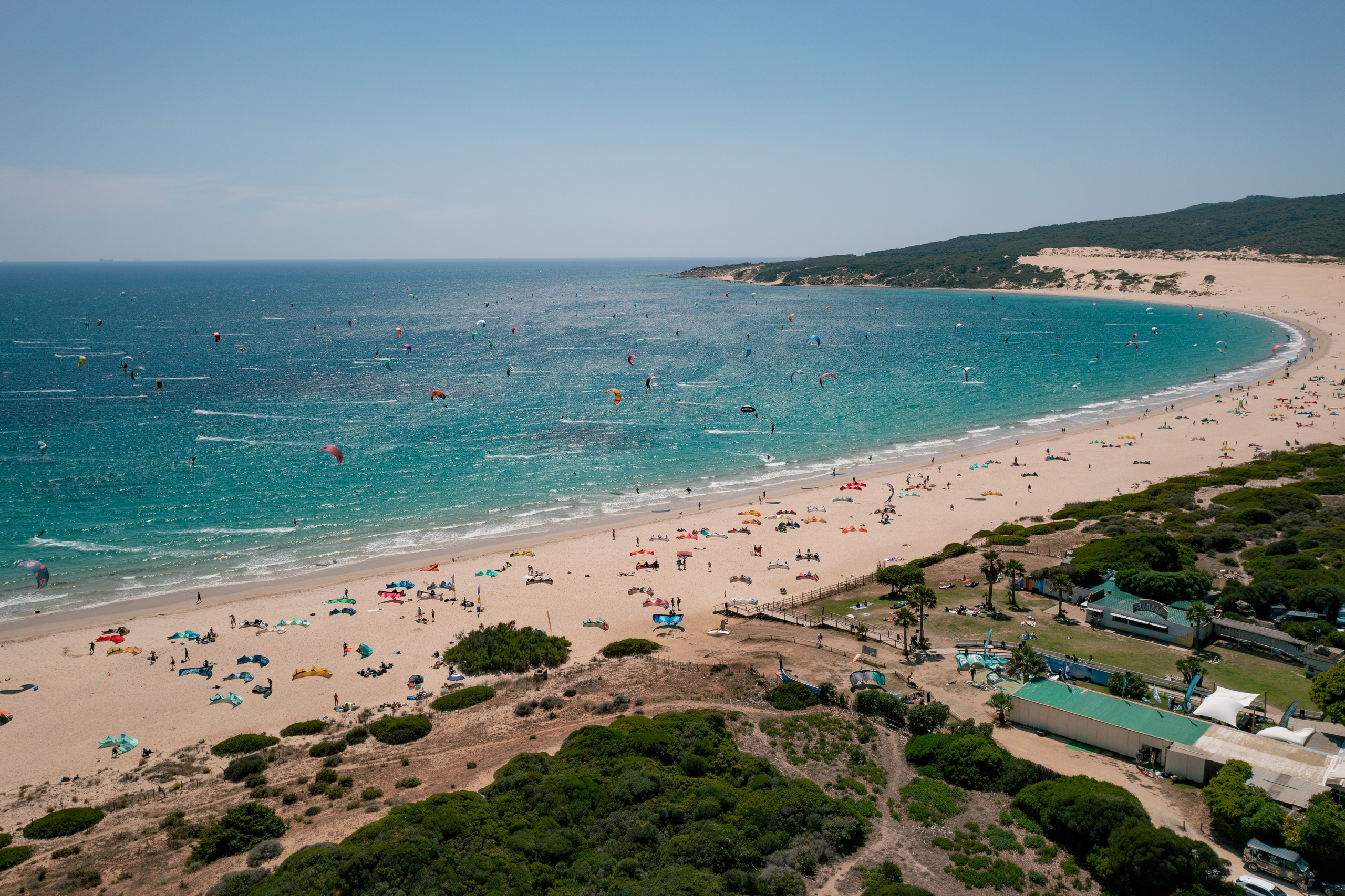 Scenic aerial view of Tarifa beaches captured by Marbella real estate photographer