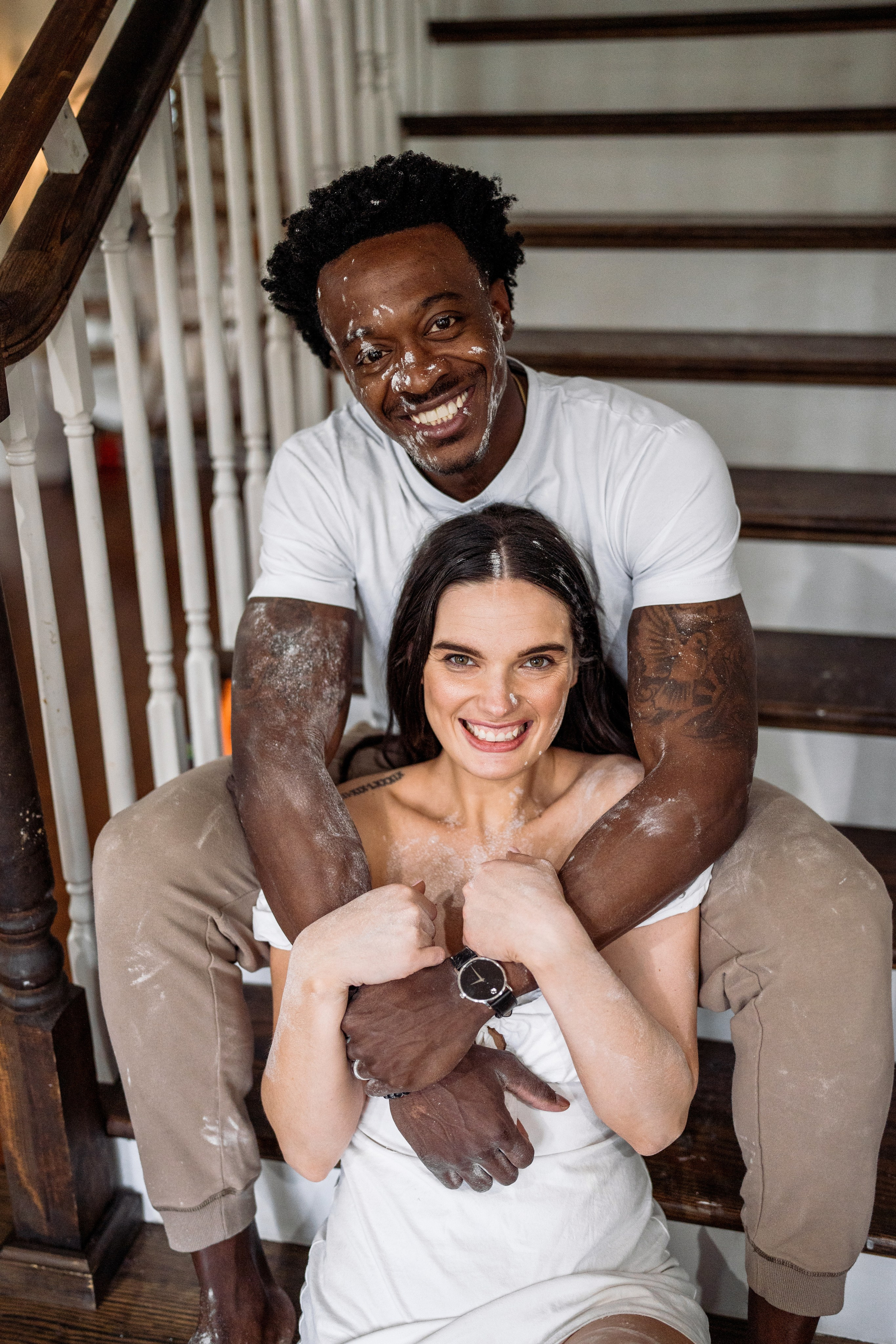 Stephanie, Lamar and kids at home. Wedding and family photographer and videographer PA, NJ, NY, DE, MD