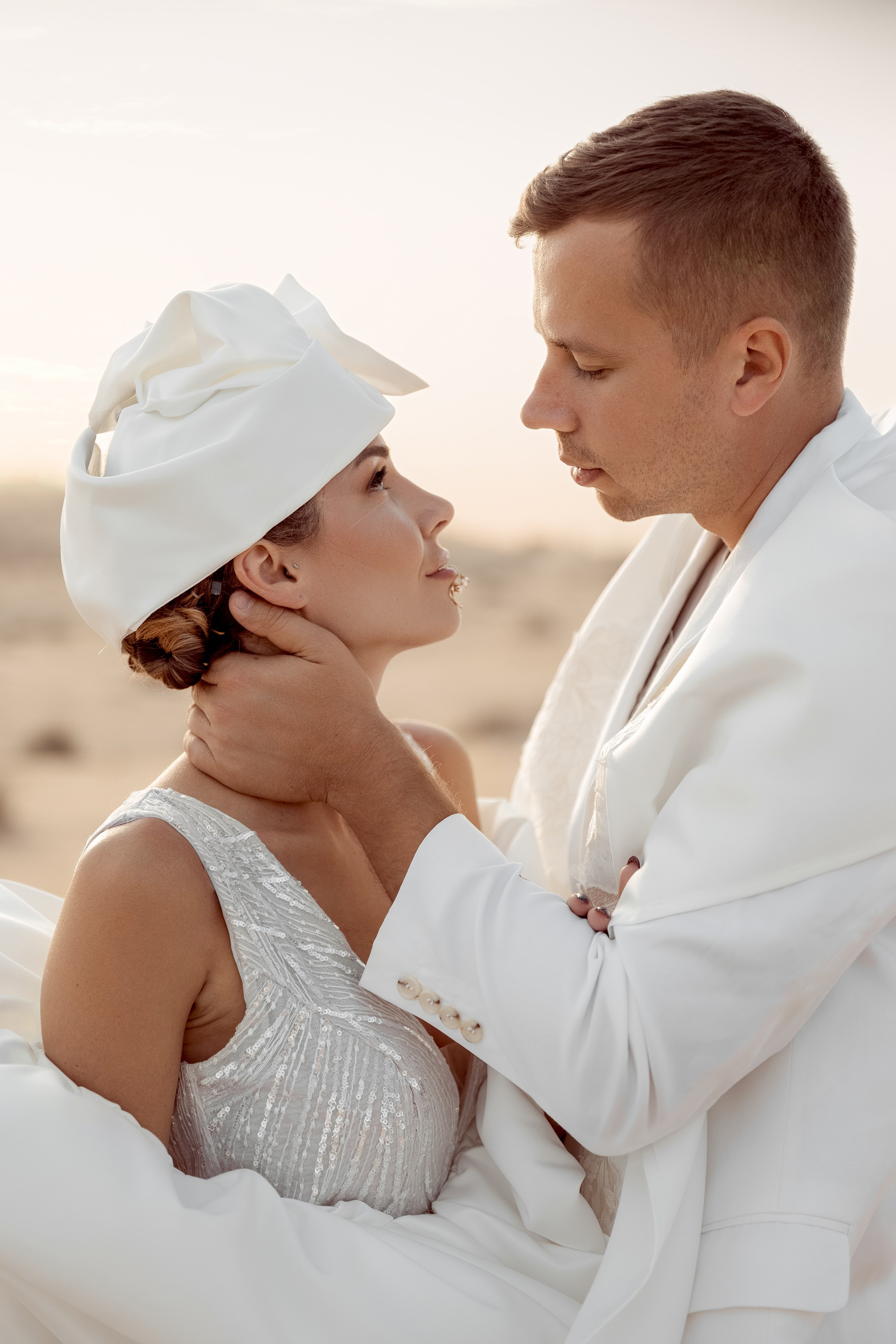 Bride and groom's portrait. Dubai, United Arab Emirates
