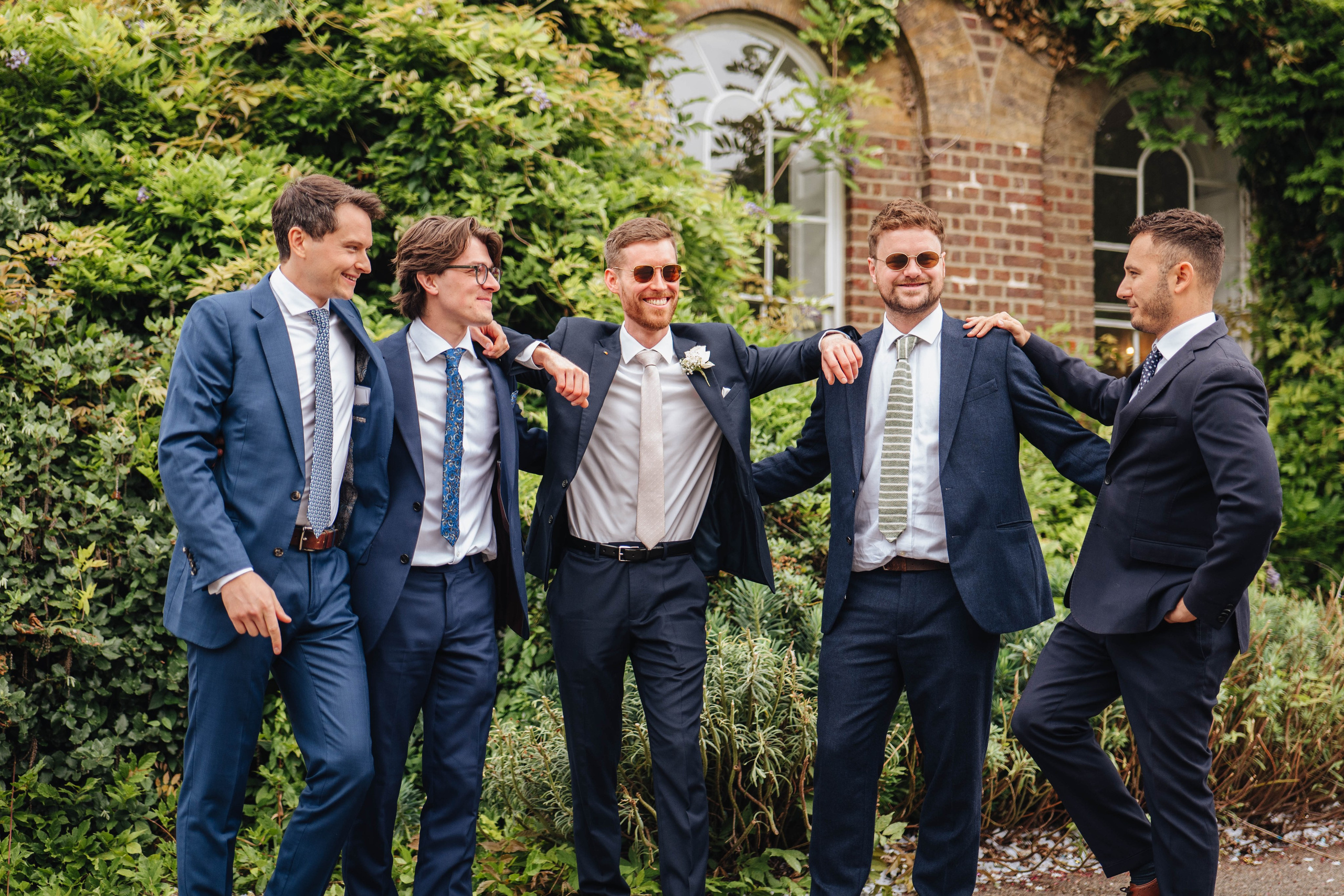 groom and his friends having fun