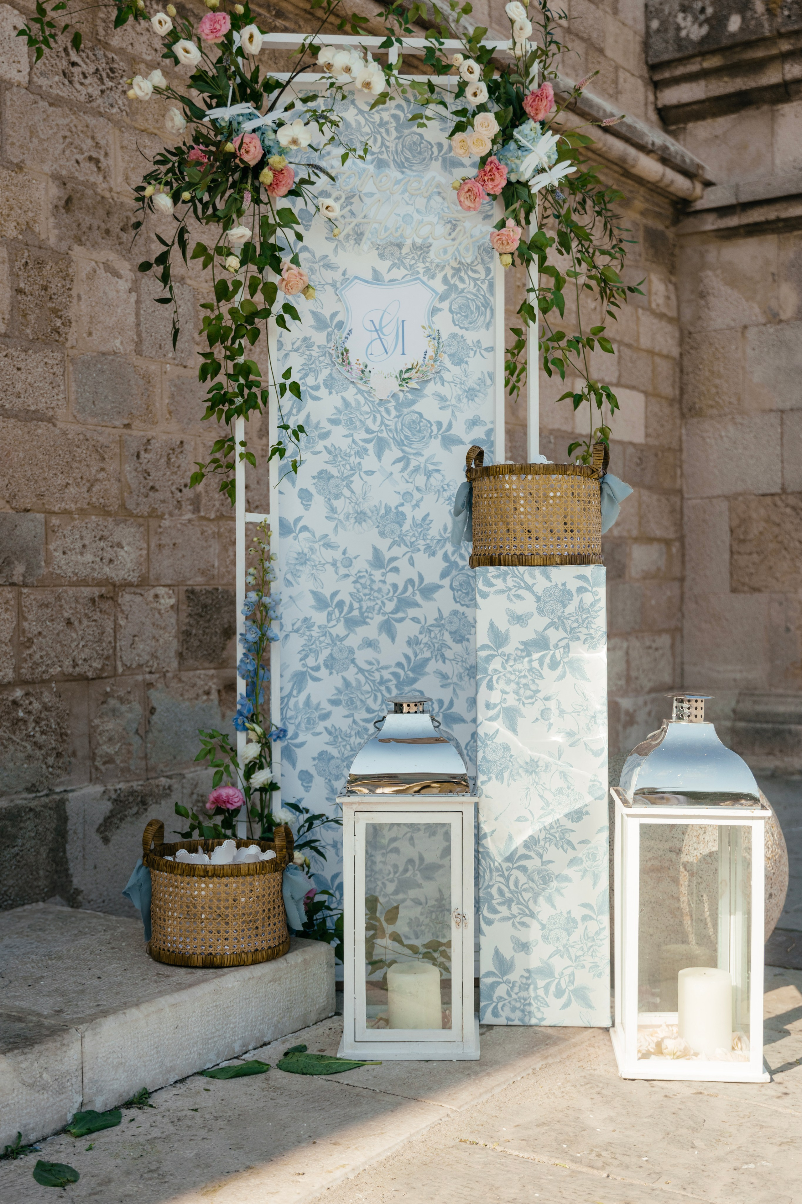 Church wedding decoration. Rhodes Greece