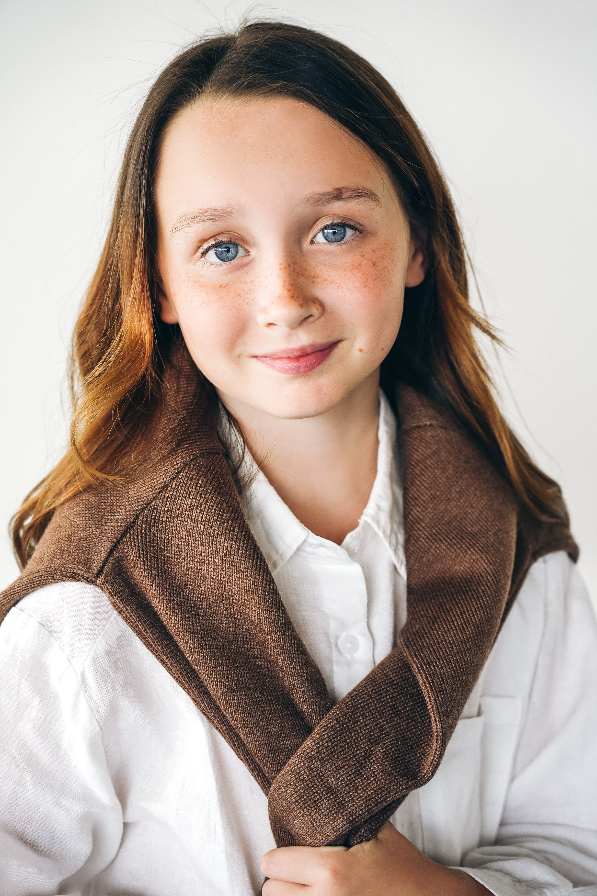 Close-up portrait of a child model 