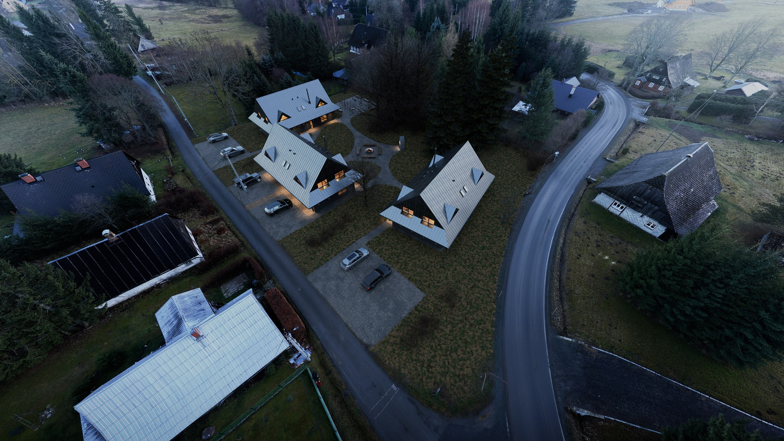 TŘÍ REKREAČNÍ CHATY. Filipenka architects