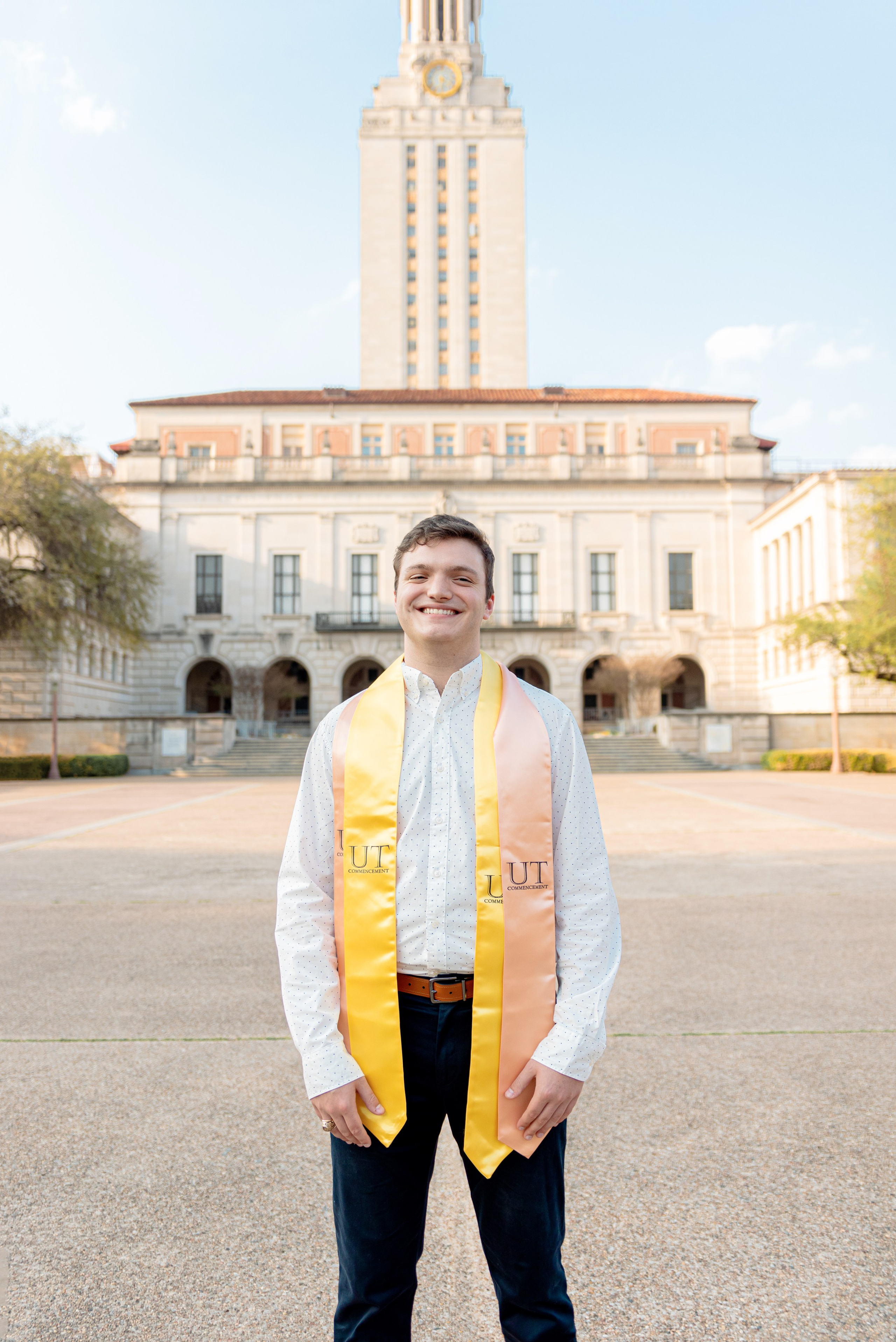 Aaron's graduation photoshoot at the University of Texas in Austin