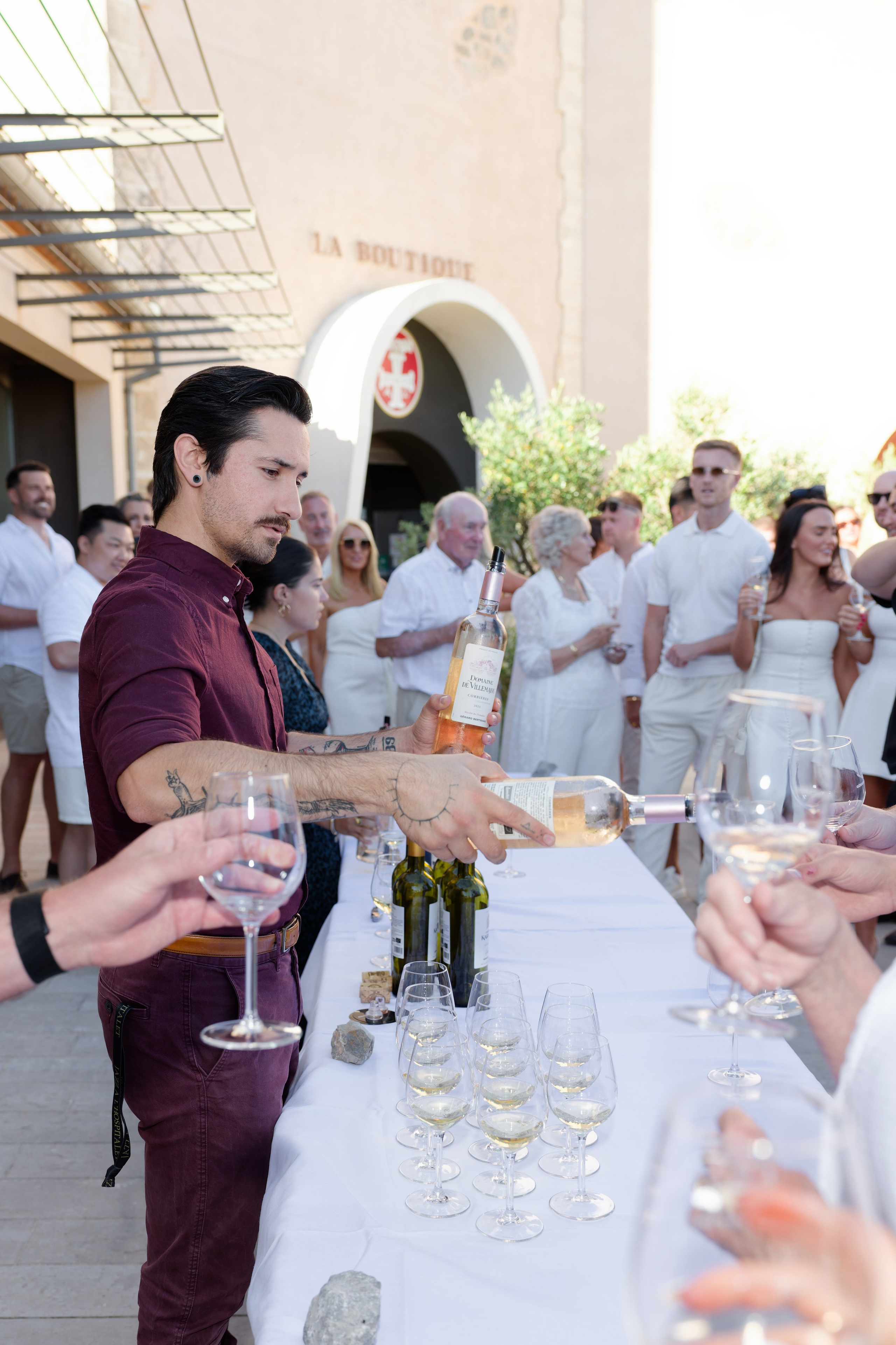 Welcome dinner at Château l’Hospitalet. Destination Wedding Photographer — Nikita Burtsev