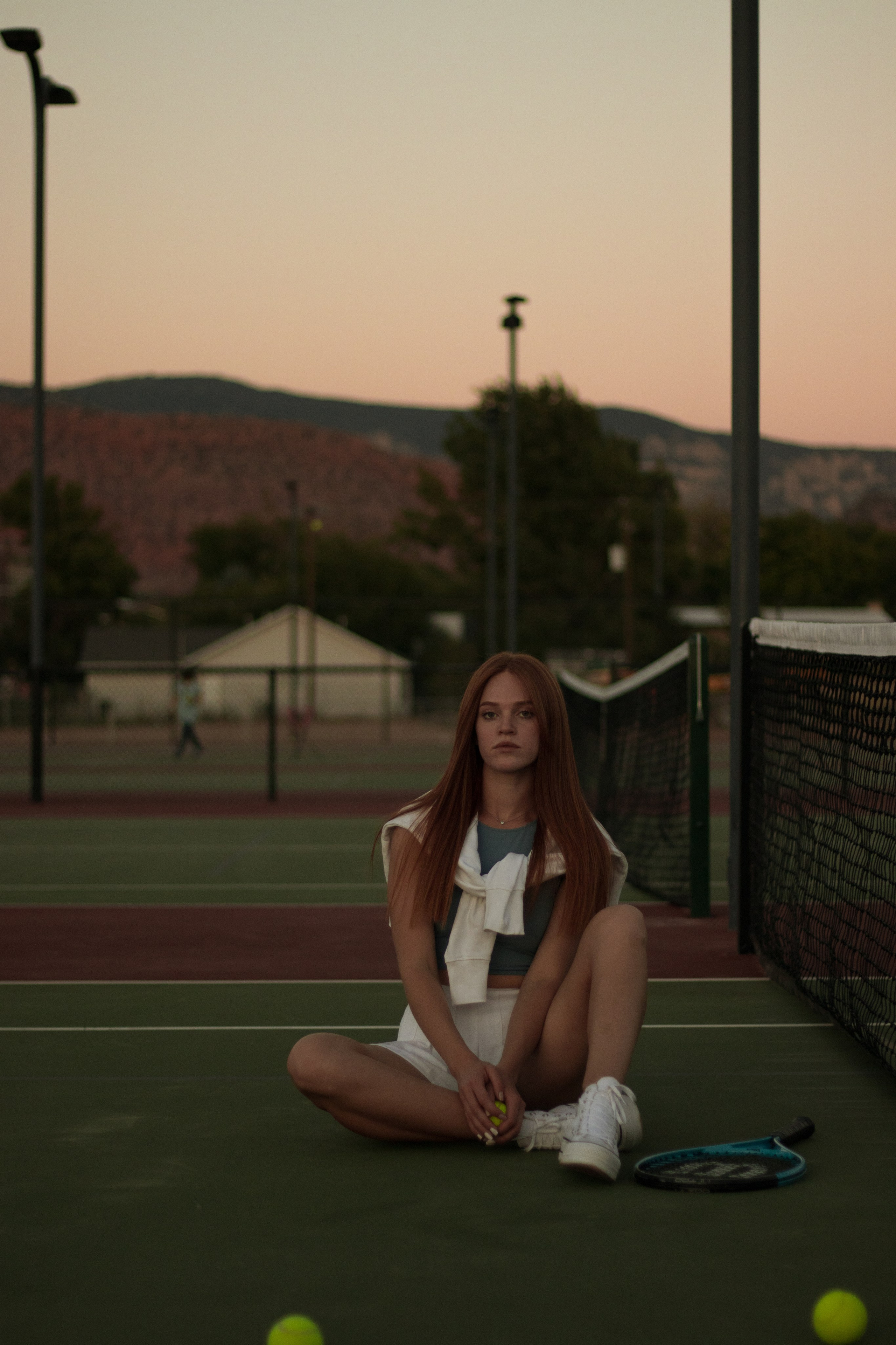 Anhelihha at the tennis court. Portrait and couples photographer in Florida, Valeriia Honcharova