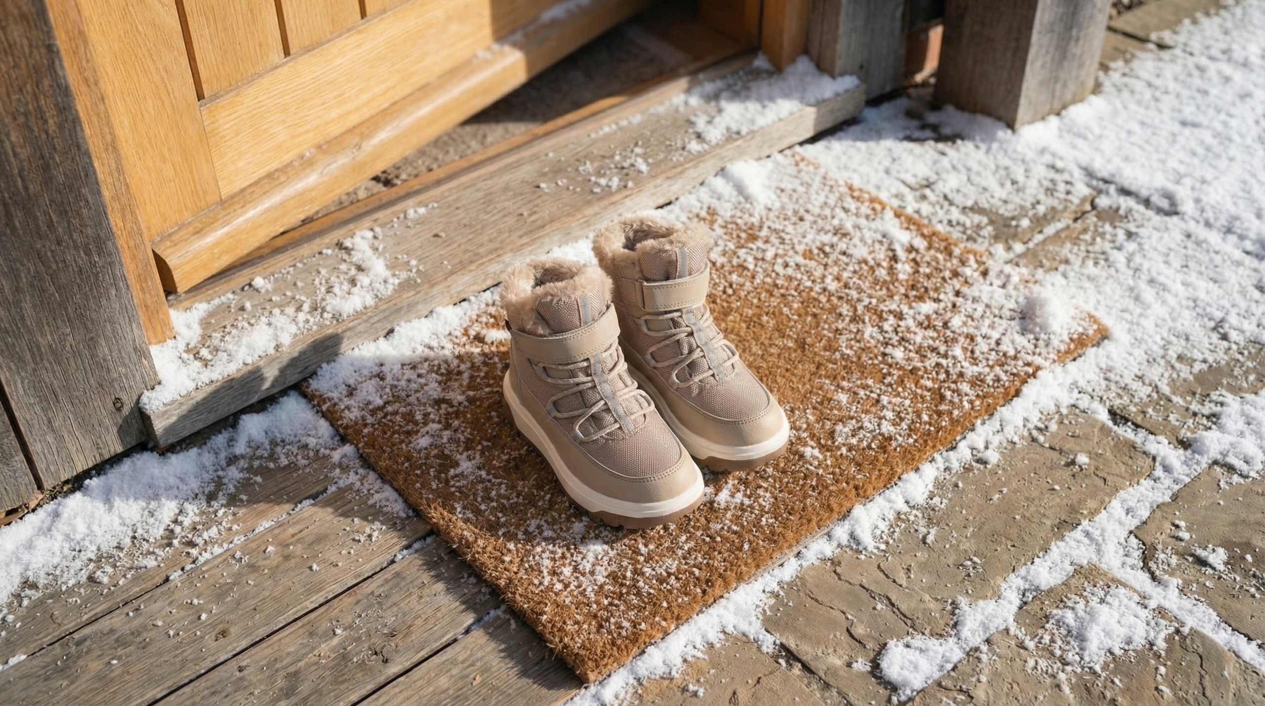 AI Product Visualization of Kids Boots | Real Photography + AI Winter Scene | VV Studio. VV Studio — Product Photography & AI Visuals