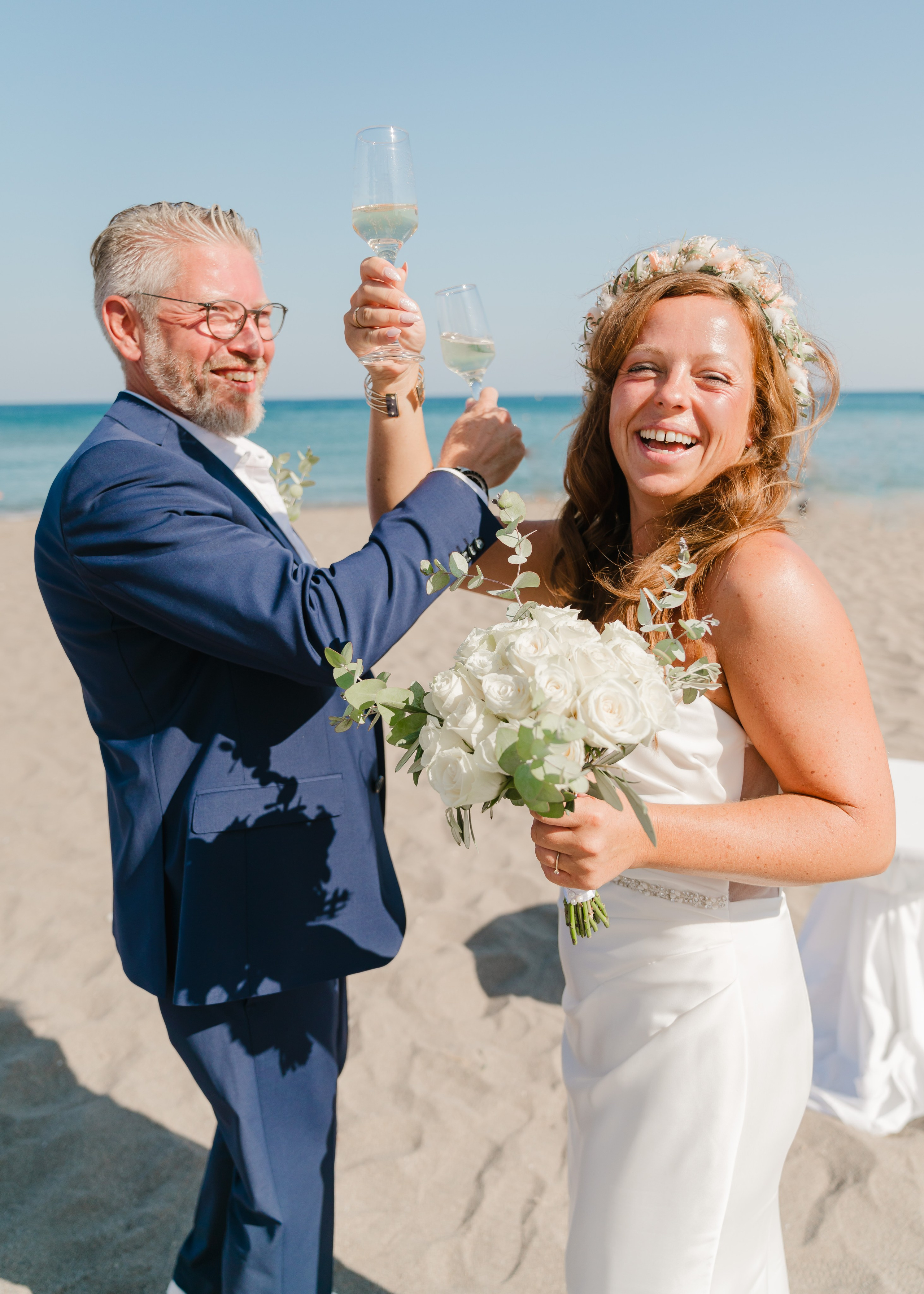 Micha and Bea. Renate Woeste | Wedding planner in Rhodes. Creating dream weddings by the sea. Let’s make your special day unforgettable