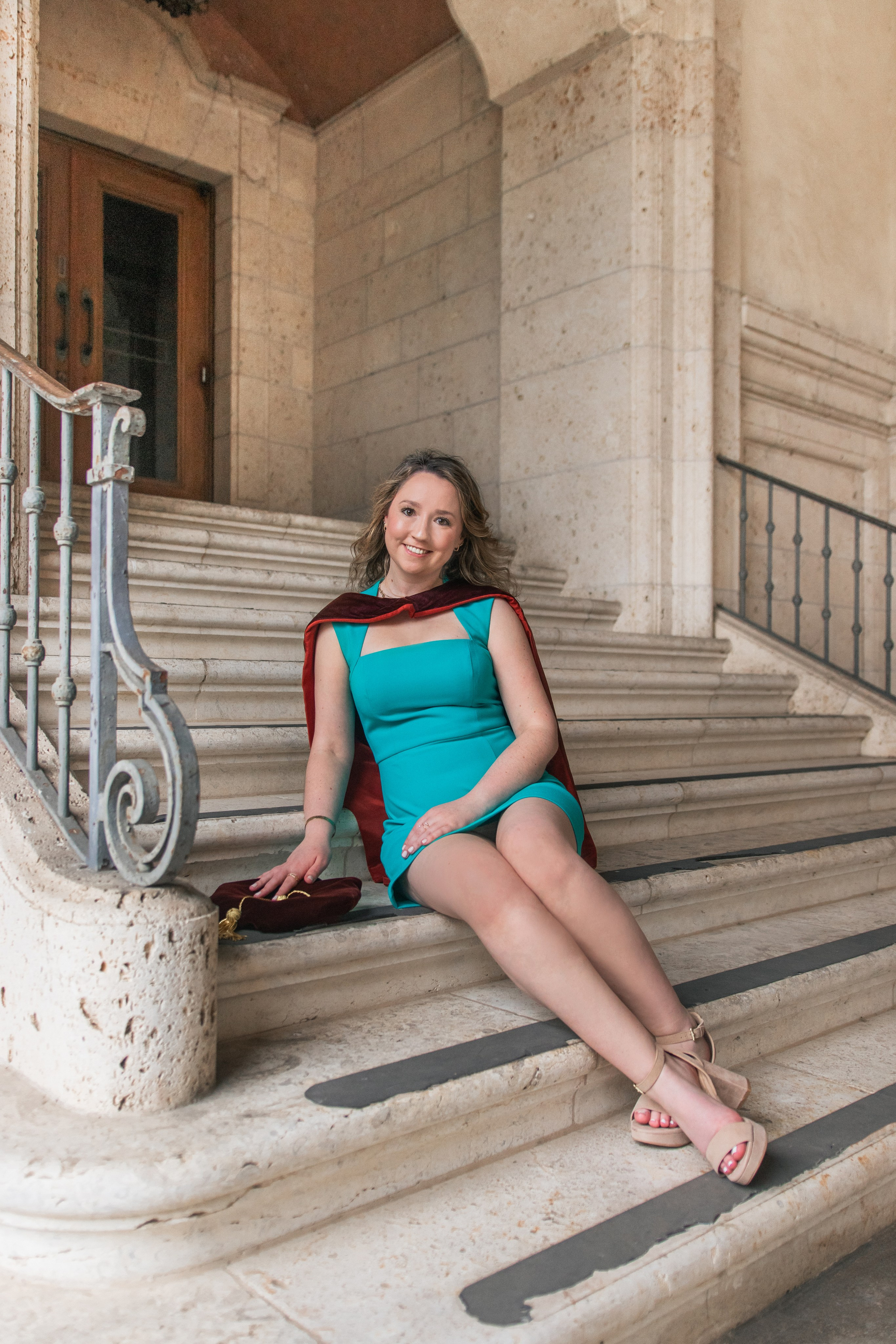 Group graduation photoshoot at the University of Texas Austin