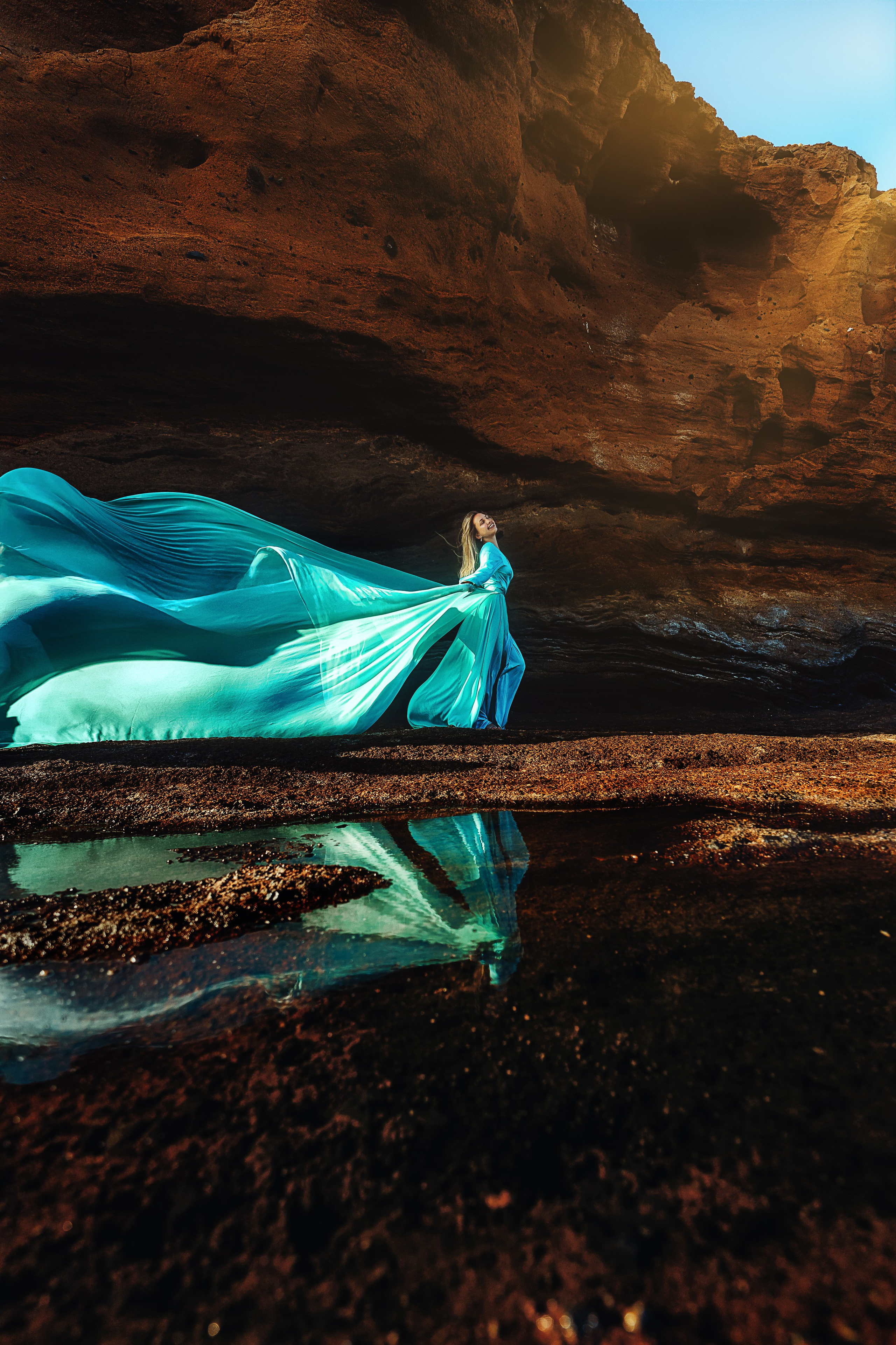 Sesión con vestido volador en Tenerife. Fotógrafa de familias, bodas, comuniones, newborn, premamá en Tenerife | Sesiones con vestidos voladores | Tania Bonnet