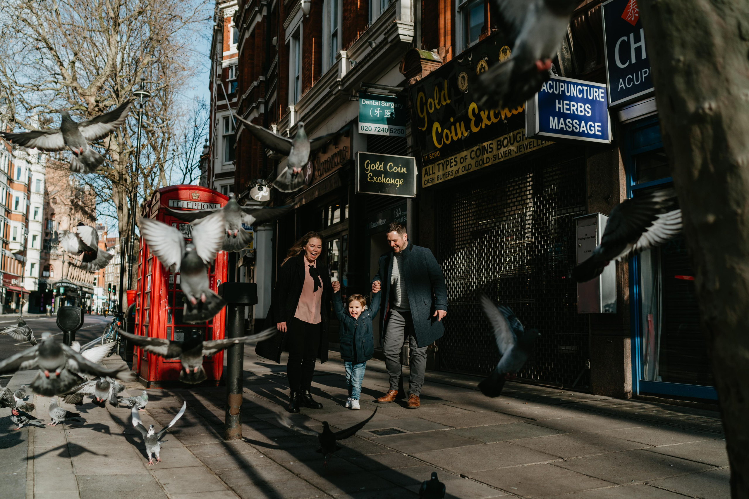 Family Christmas session in Covent Garden. London portrait and family photographer