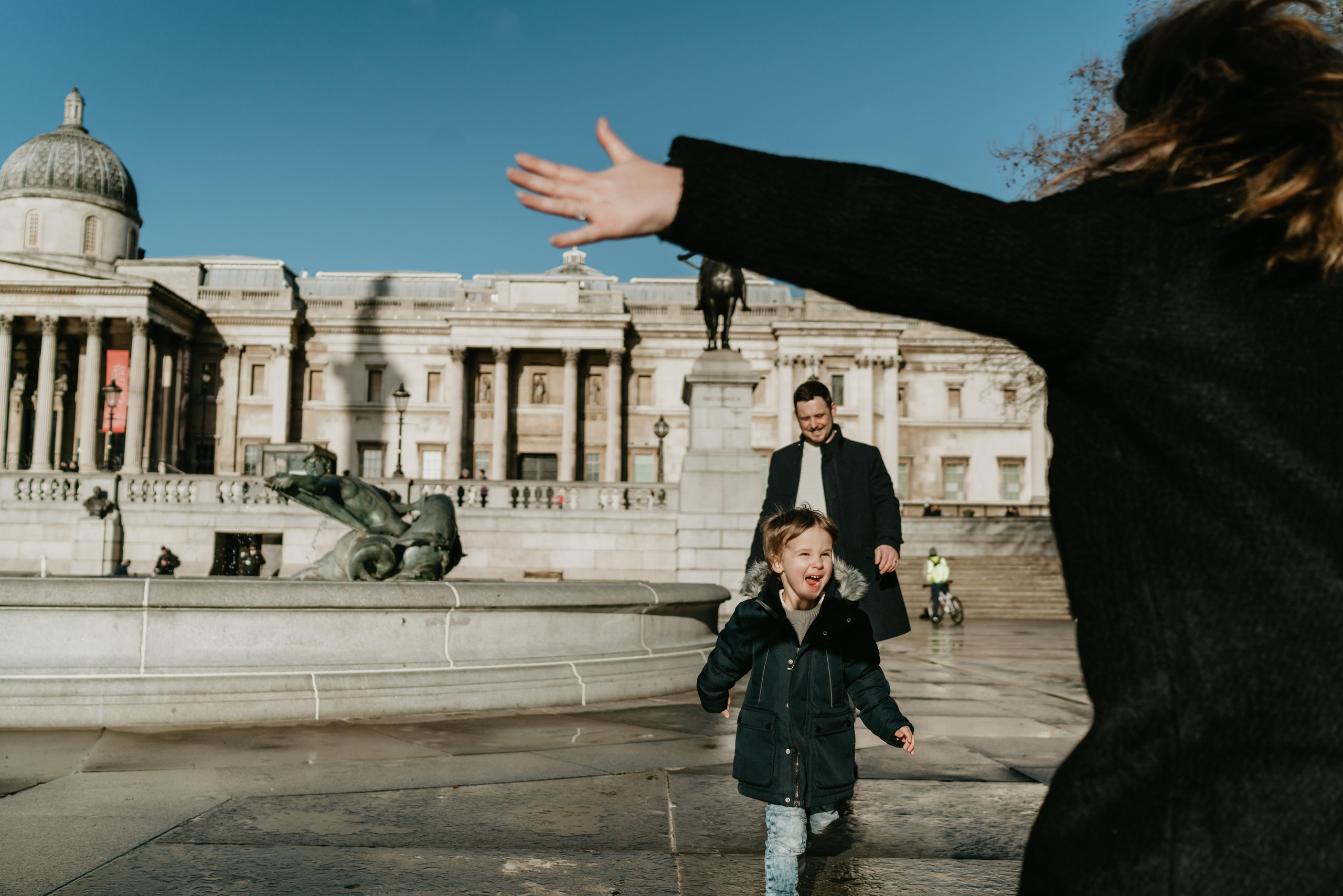 Family Christmas session in Covent Garden. London portrait and family photographer