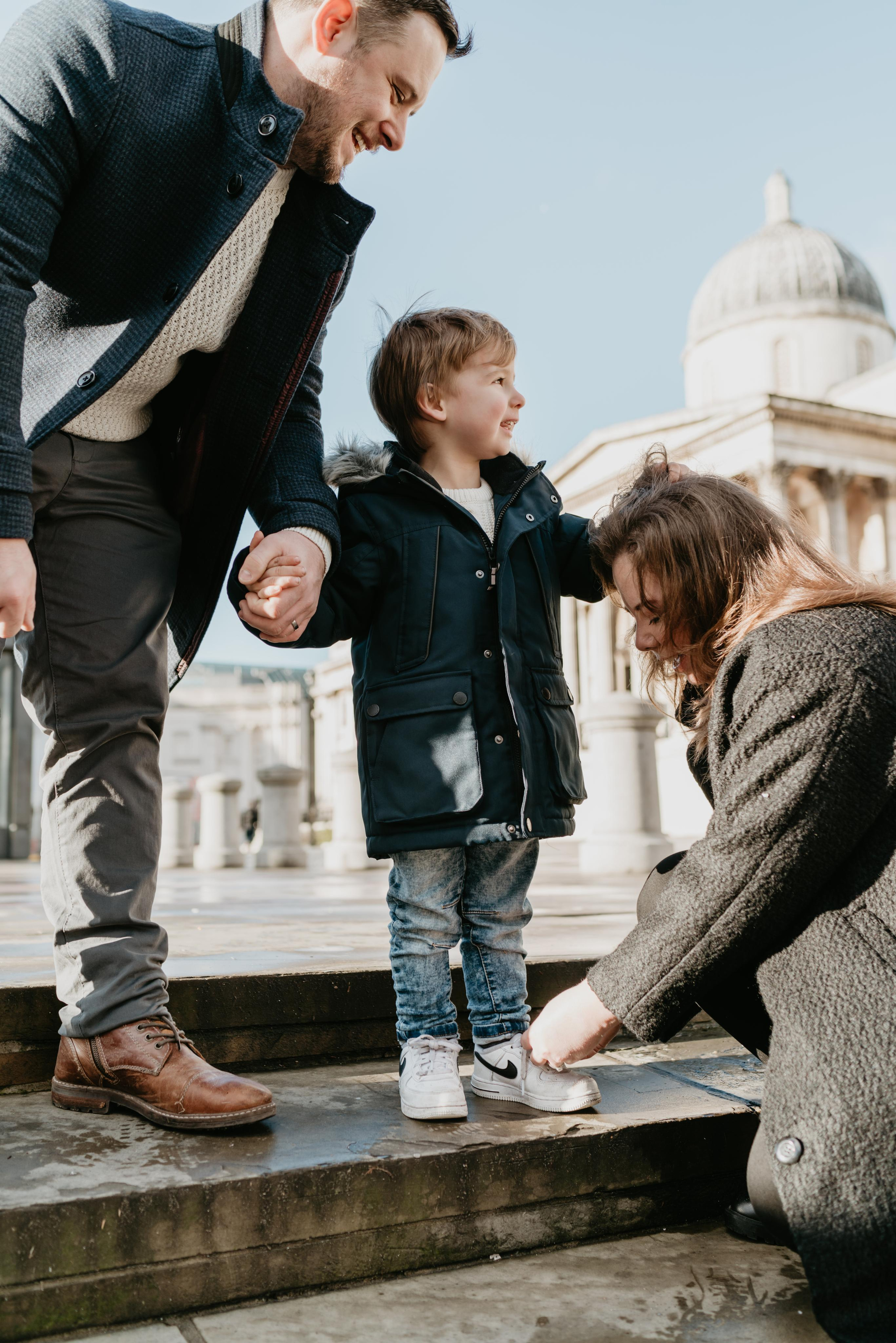 Family Christmas session in Covent Garden. London portrait and family photographer