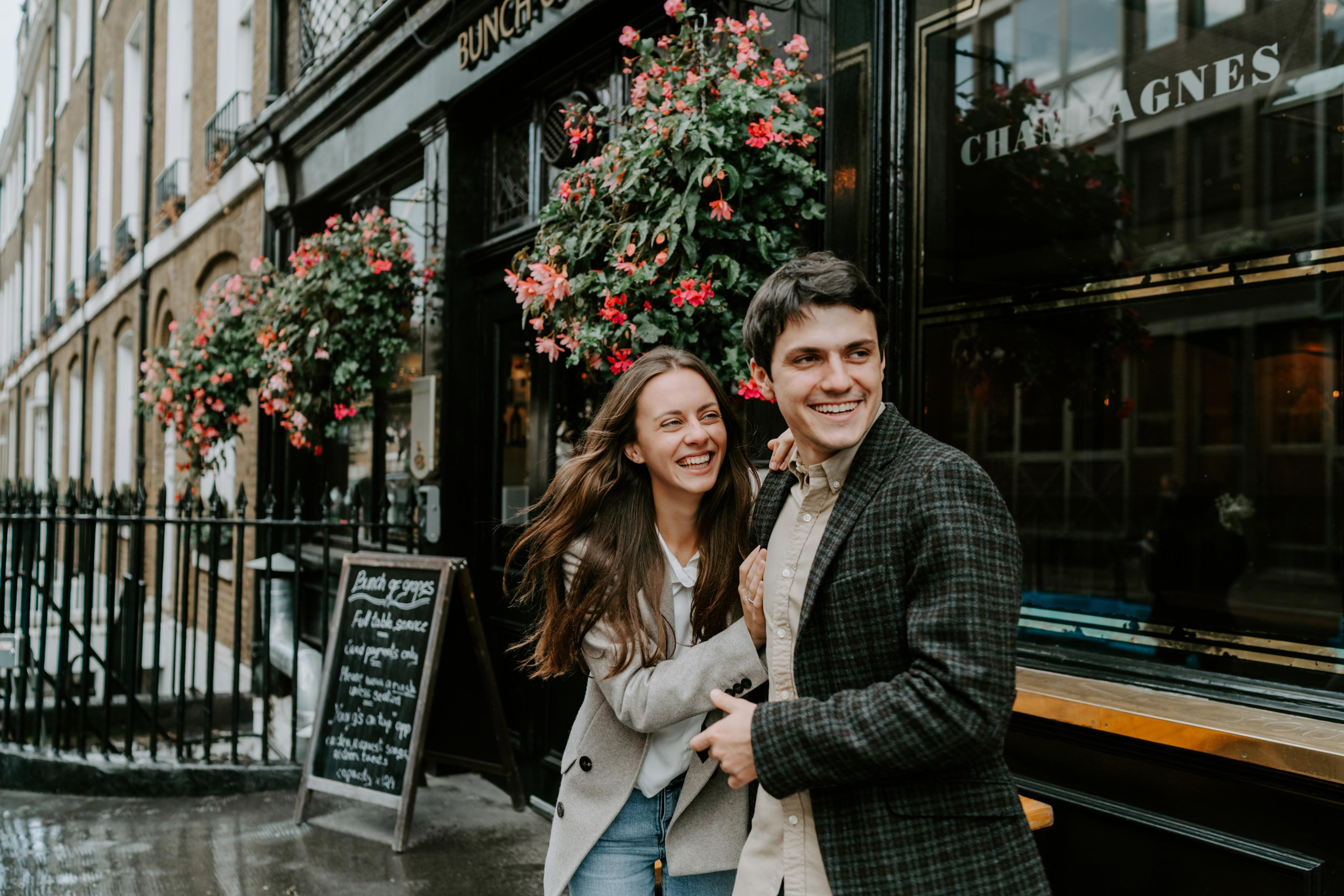 Proposal session by Tower Bridge. London portrait and family photographer