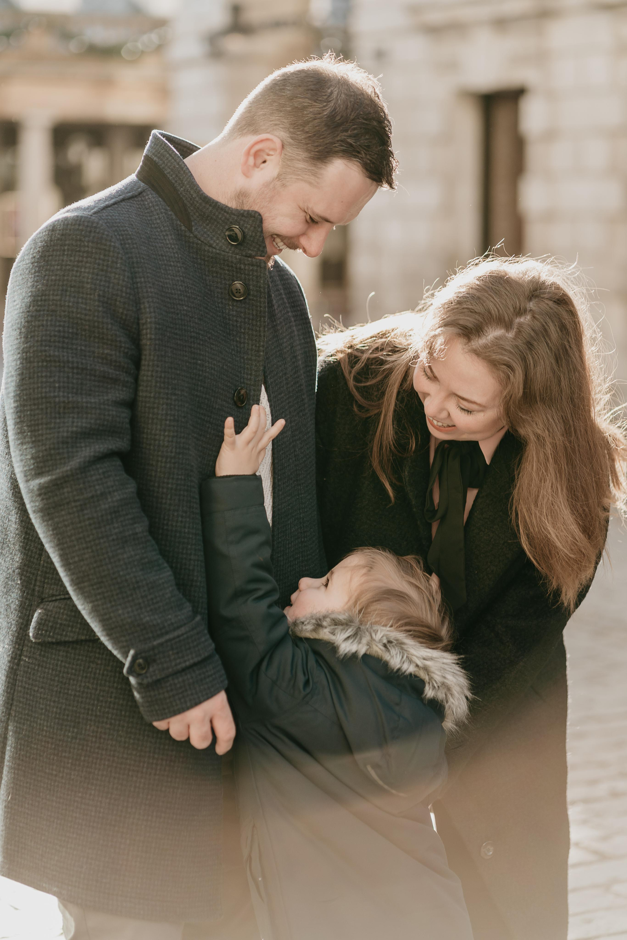 Family Christmas session in Covent Garden. London portrait and family photographer