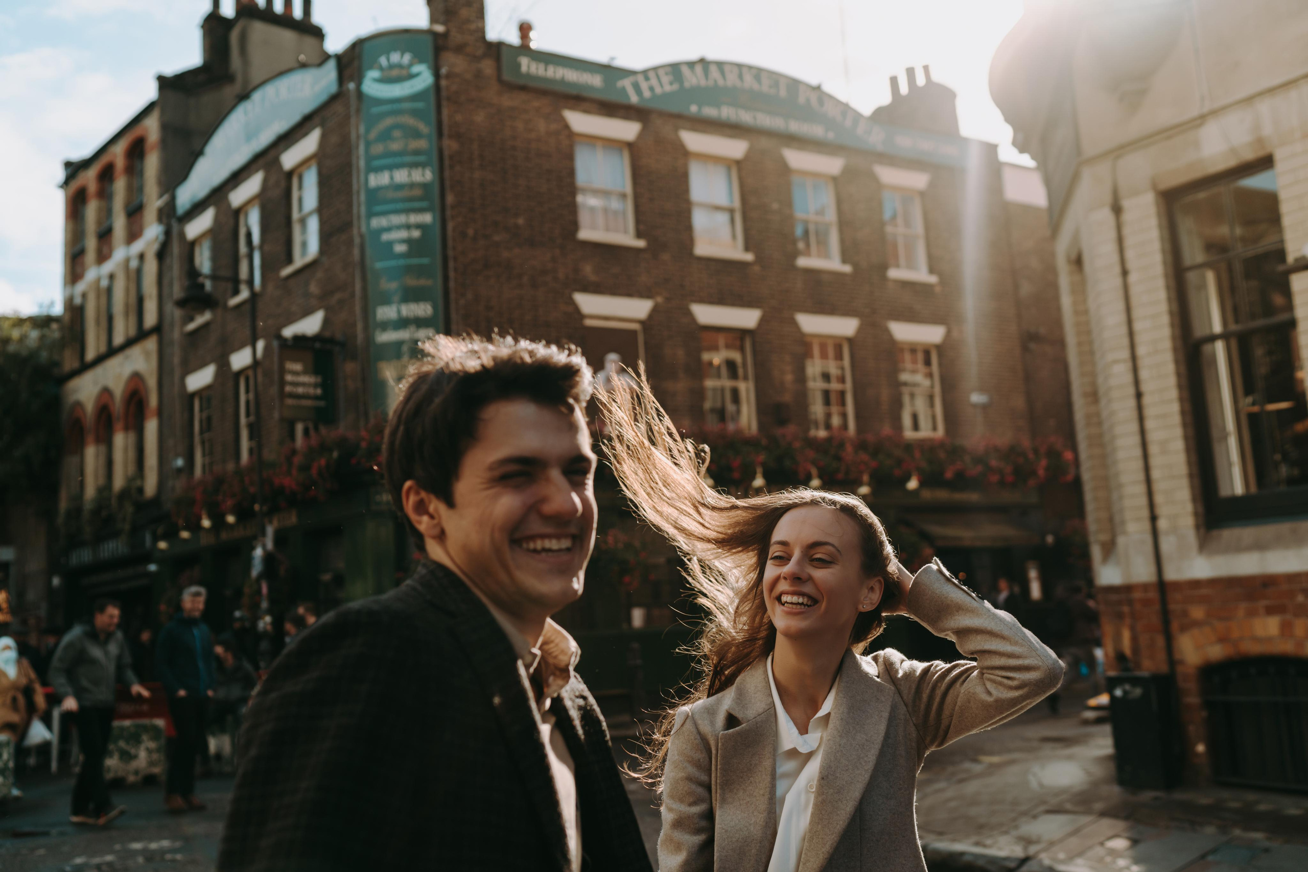 Proposal session by Tower Bridge. London portrait and family photographer