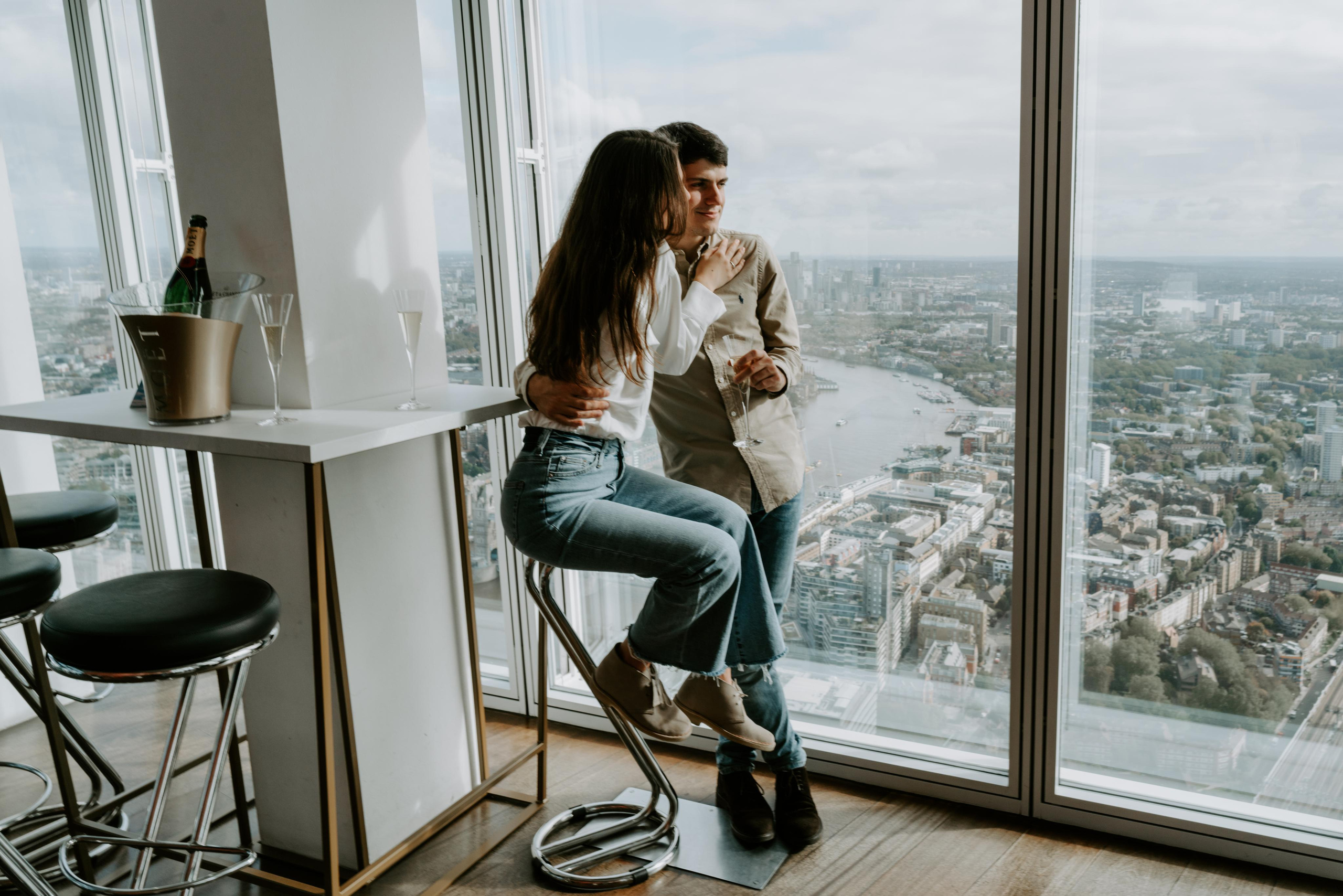Proposal session by Tower Bridge. London portrait and family photographer