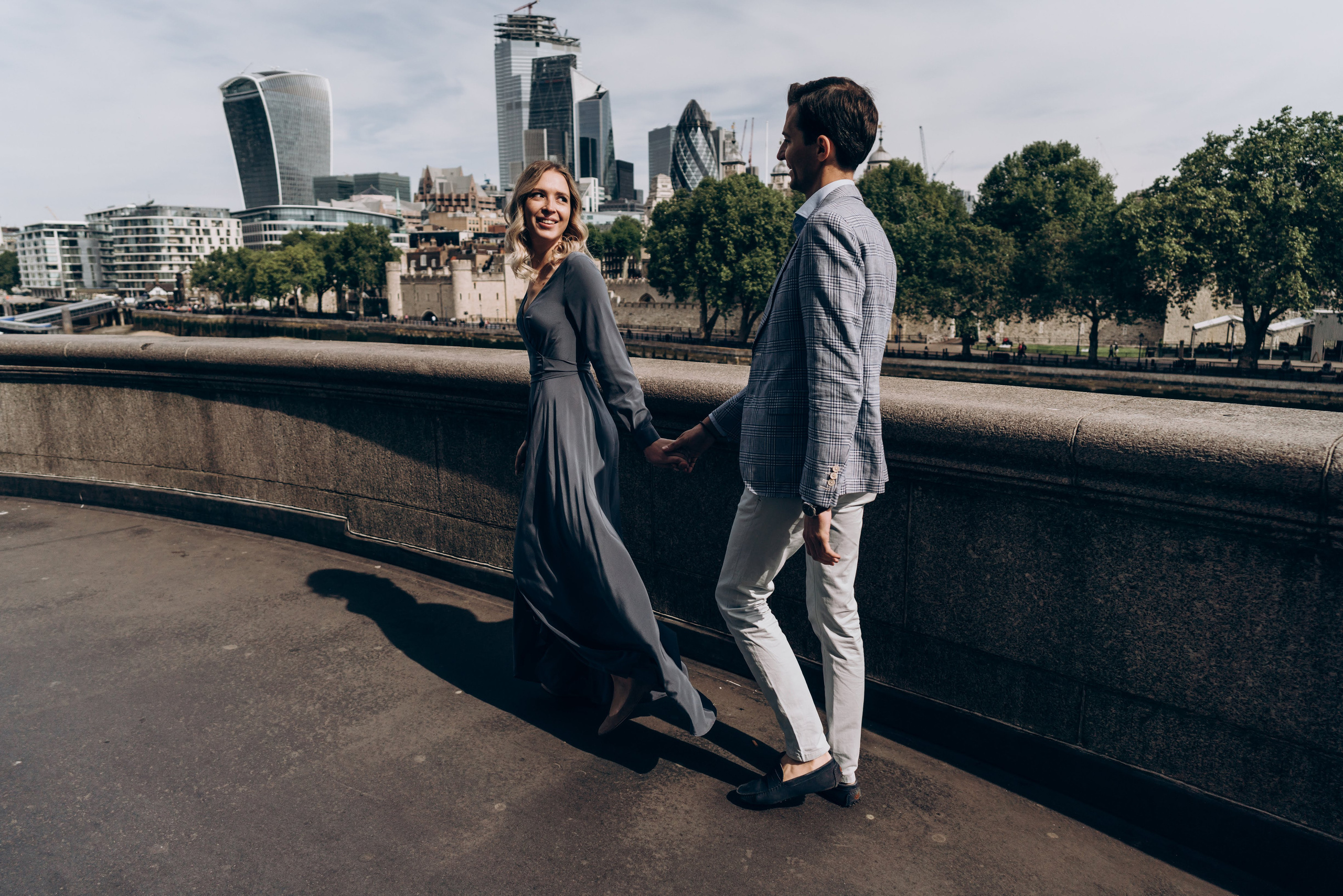 Engagement session by Tower Bridge. London portrait and family photographer