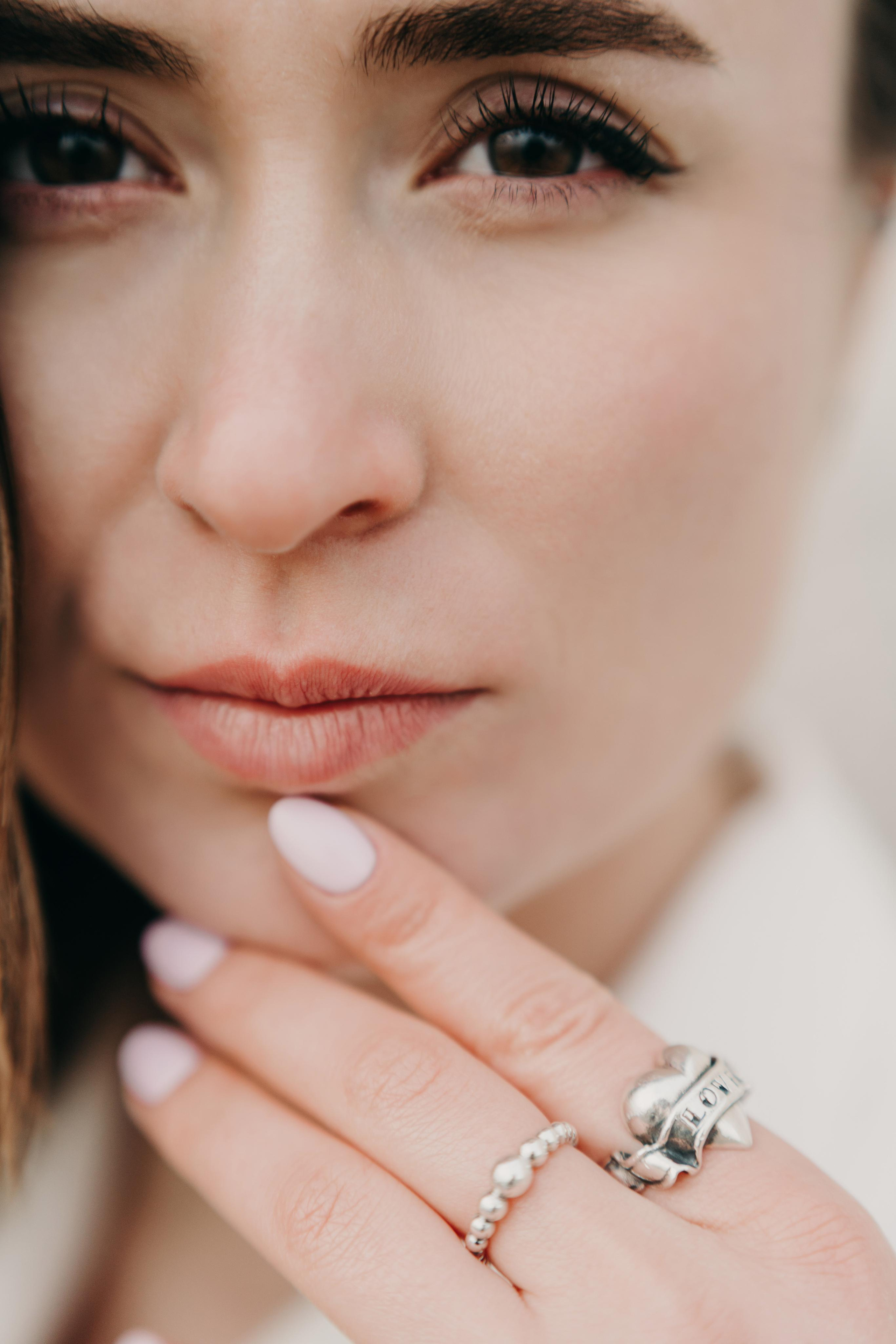 close up portrait of young women 