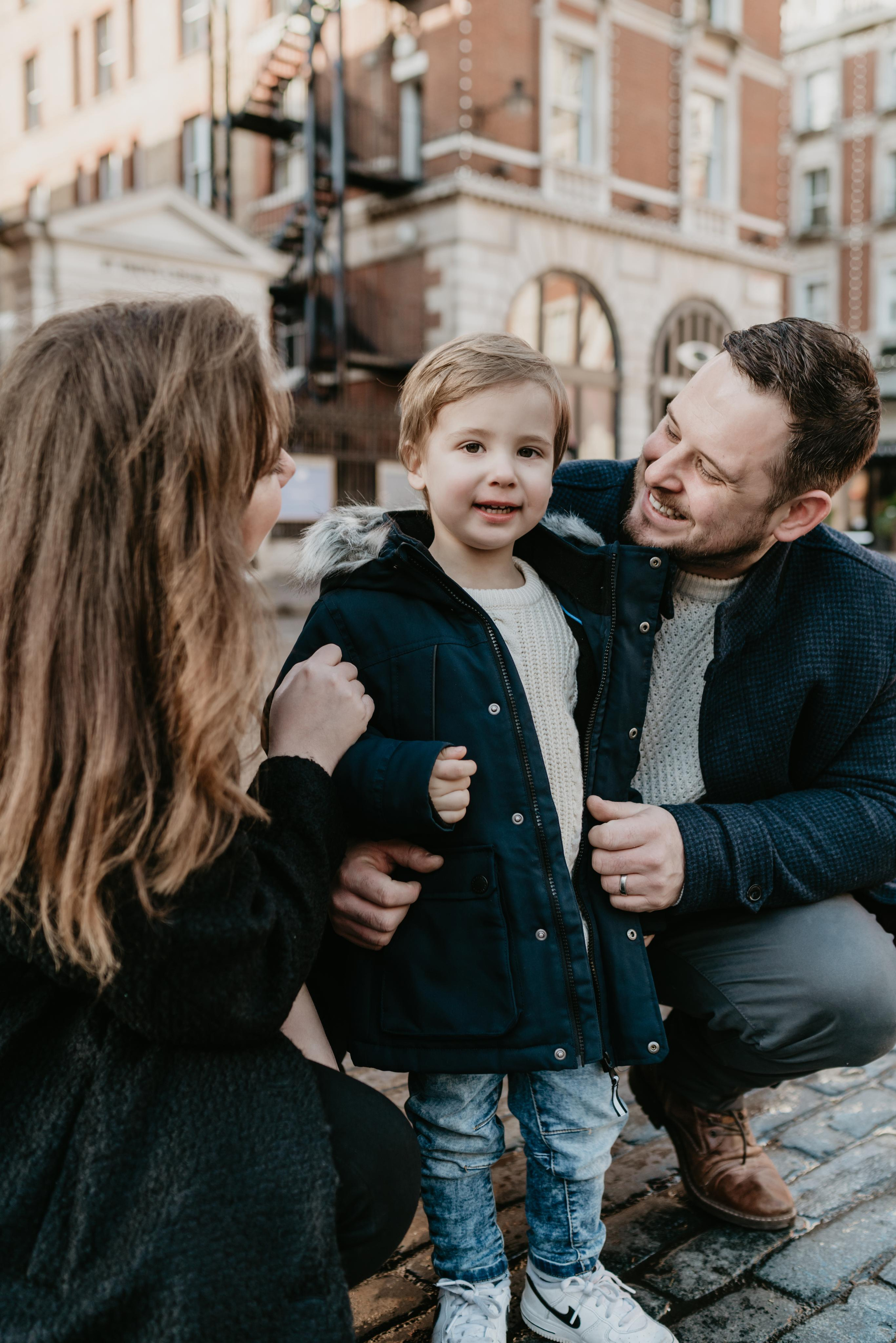 Family Christmas session in Covent Garden. London portrait and family photographer