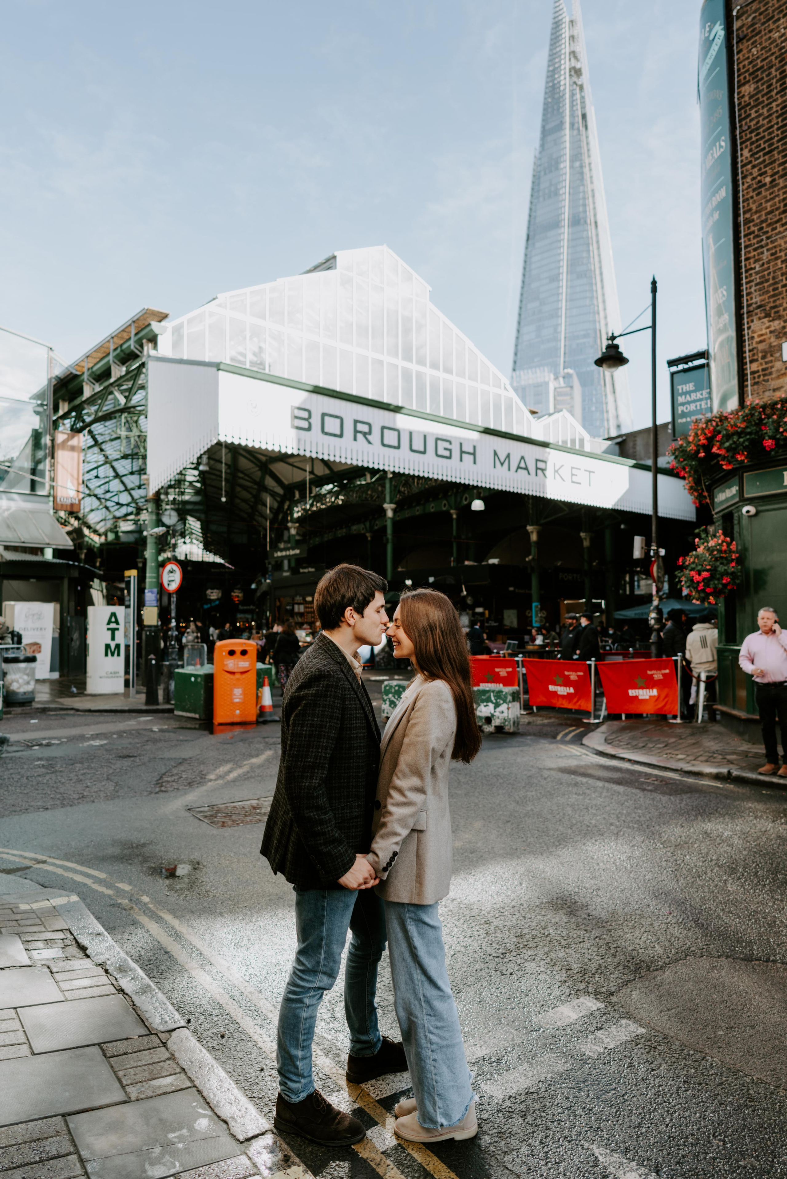 Proposal session by Tower Bridge. London portrait and family photographer
