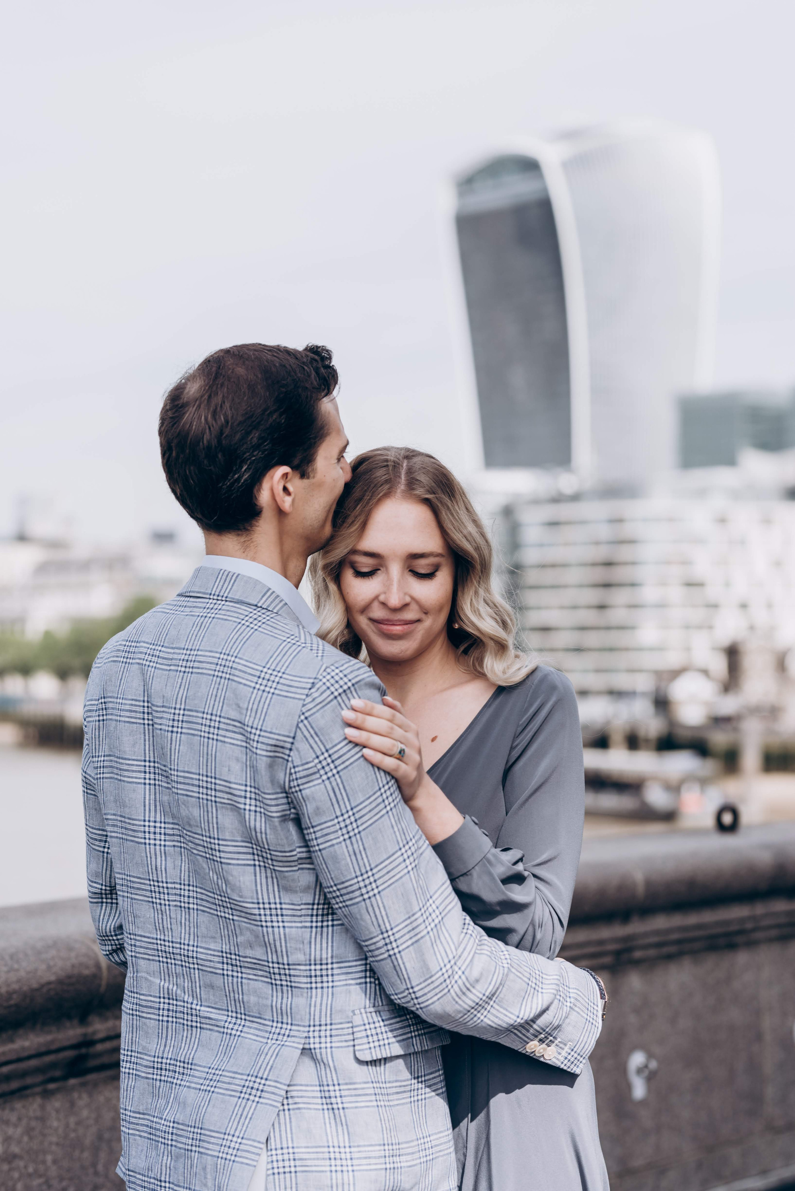 Engagement session by Tower Bridge. London portrait and family photographer