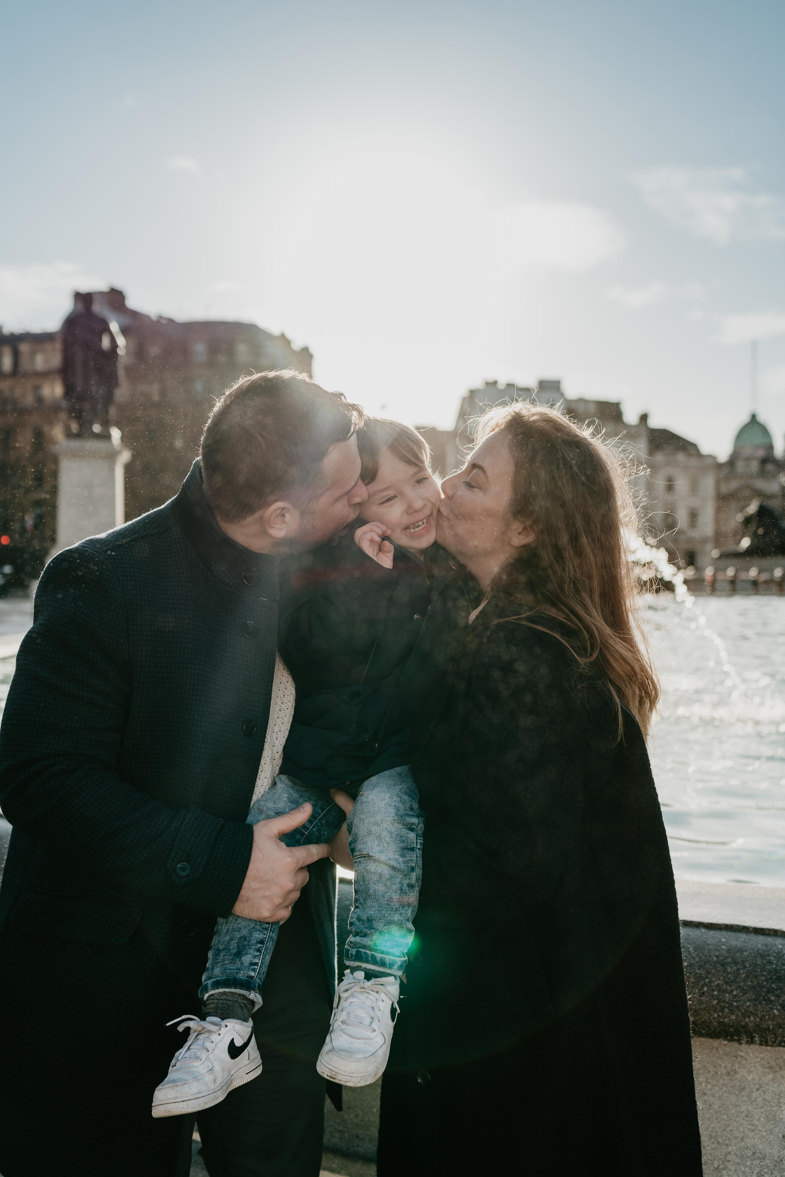 Family Christmas session in Covent Garden. London portrait and family photographer