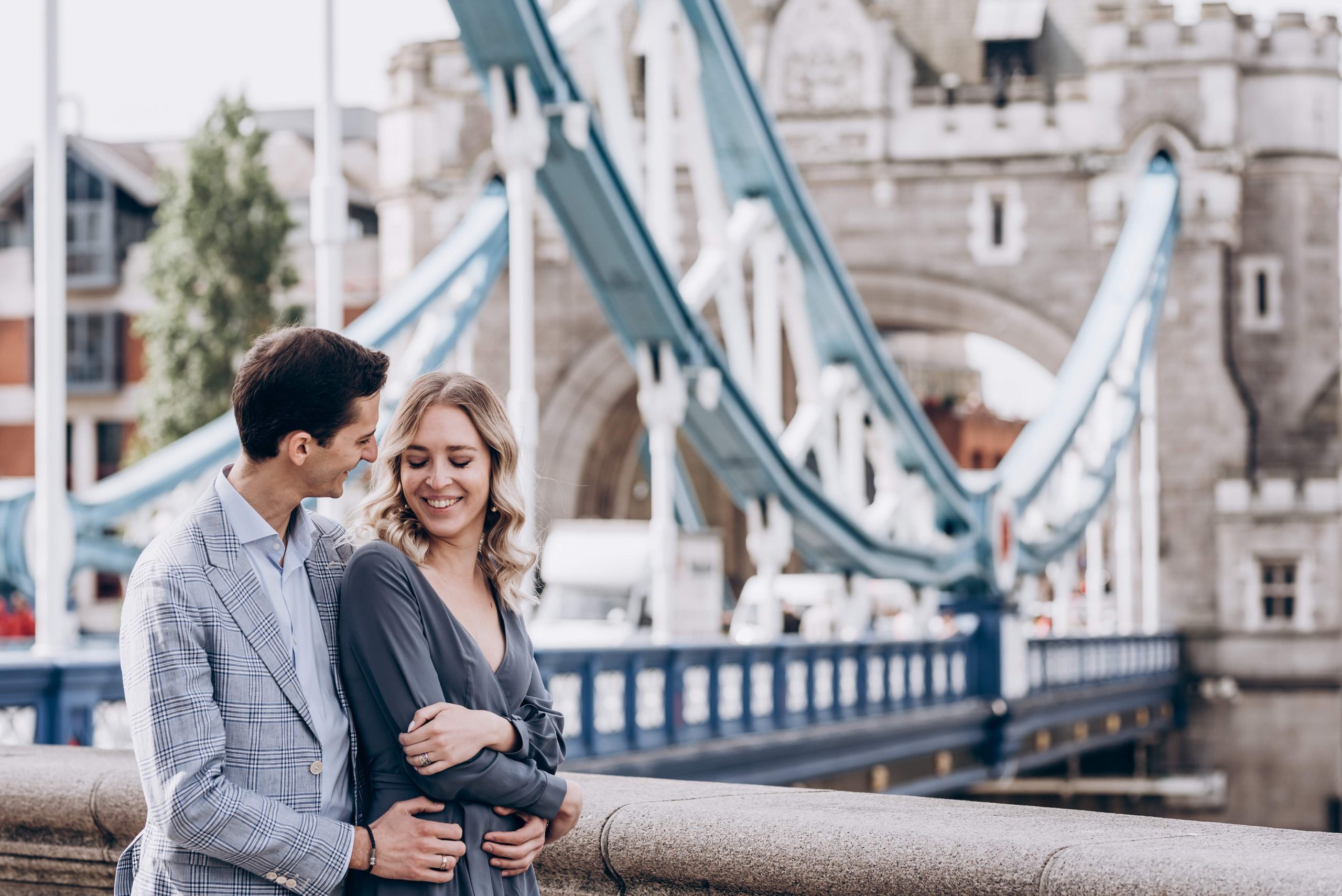 Engagement session by Tower Bridge. London portrait and family photographer