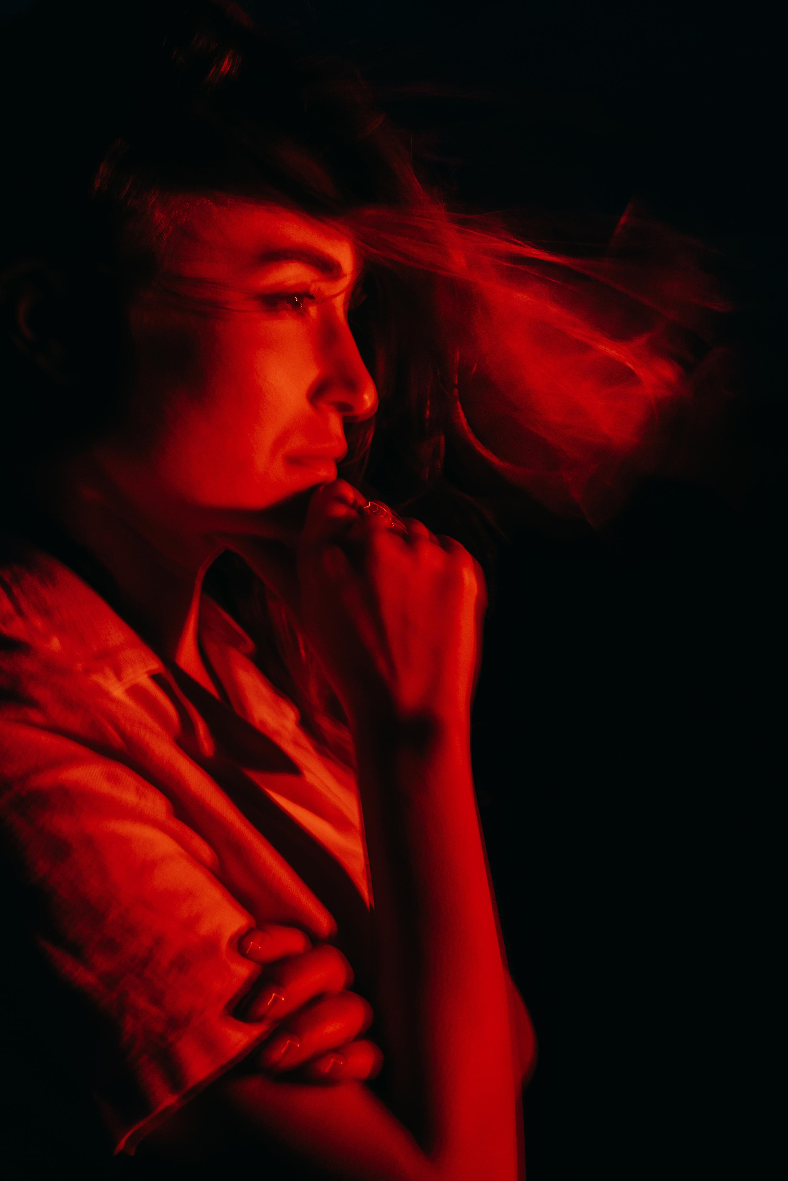 experiment portrait photography with red lights 