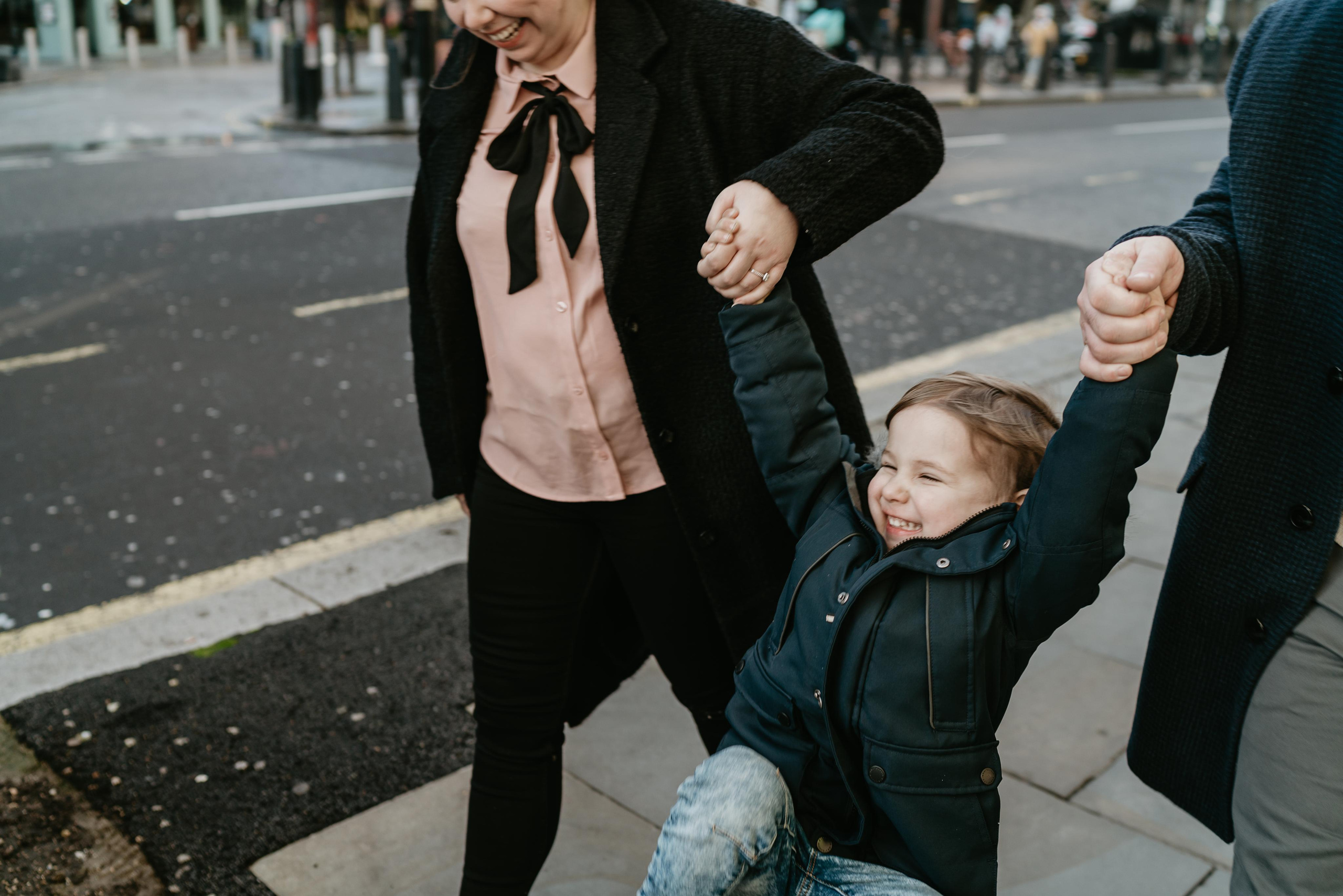 Family Christmas session in Covent Garden. London portrait and family photographer