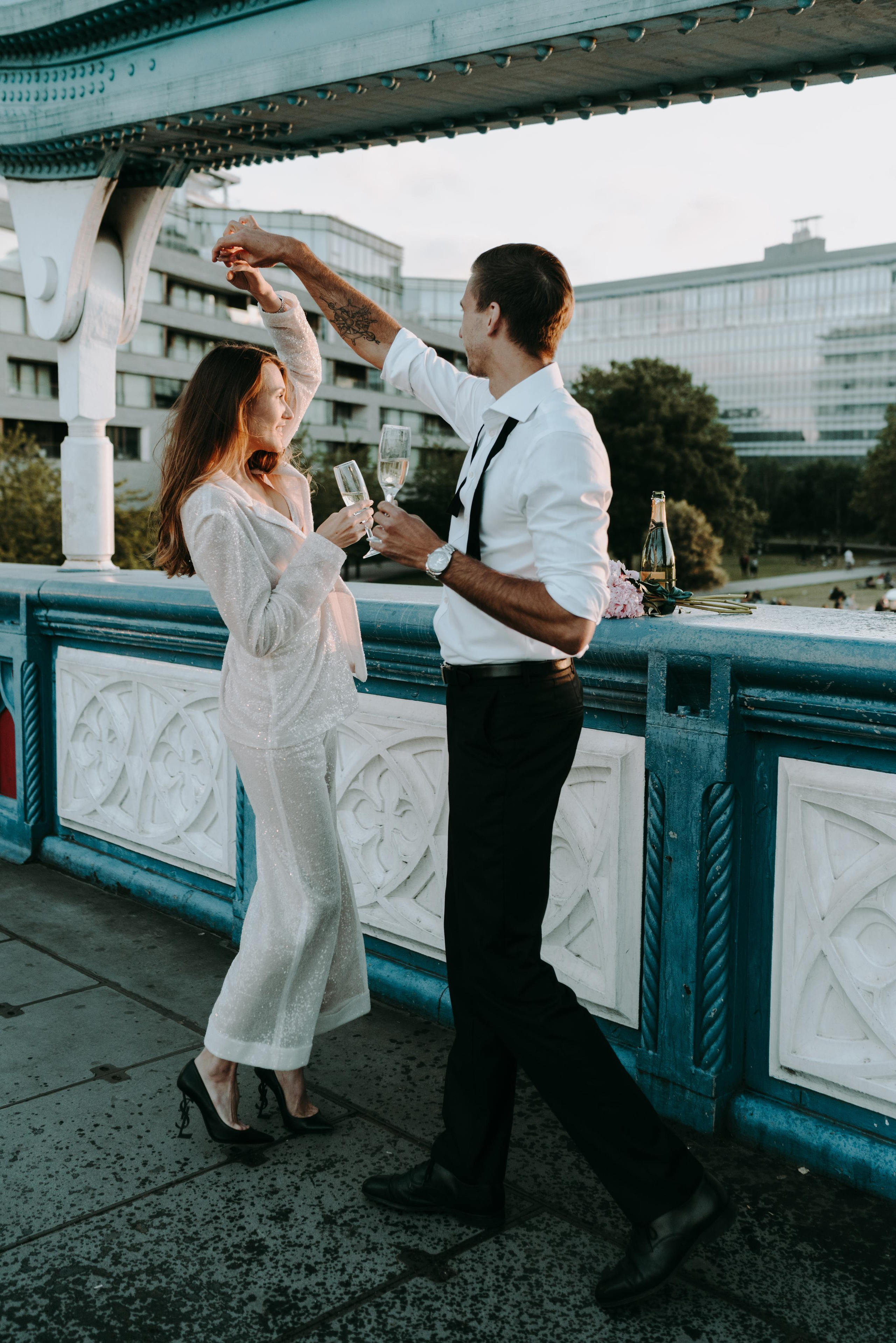 Pre wedding session by Tower Bridge. London portrait and family photographer