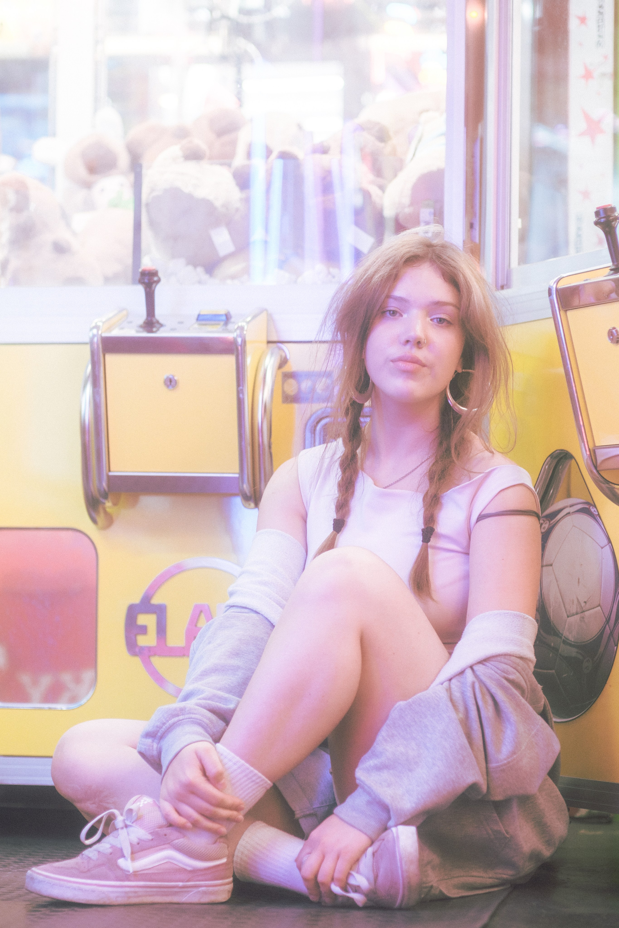 Alexandra at the Arcade | Neon Portrait Photography