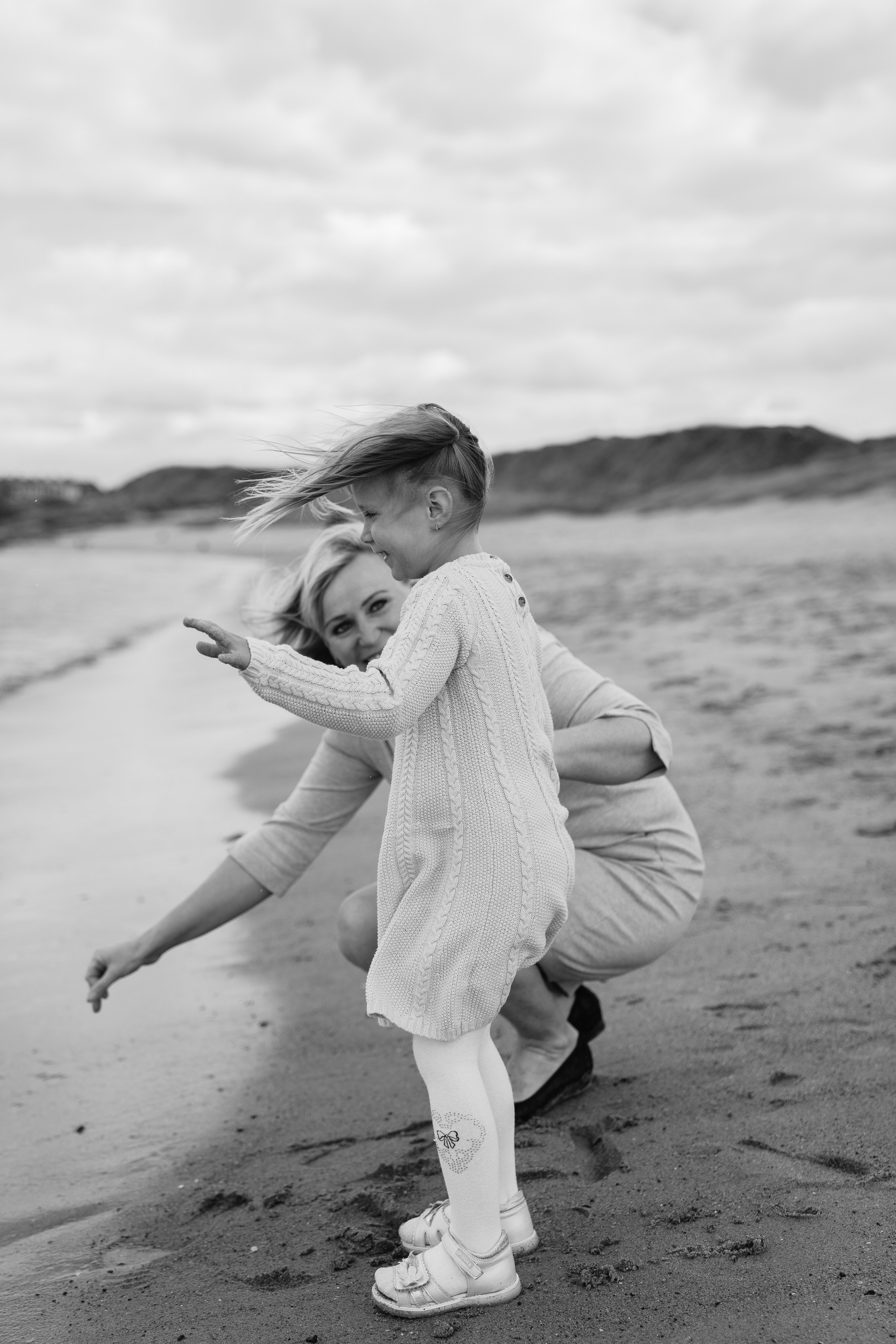Natural family photography session on the North East coast